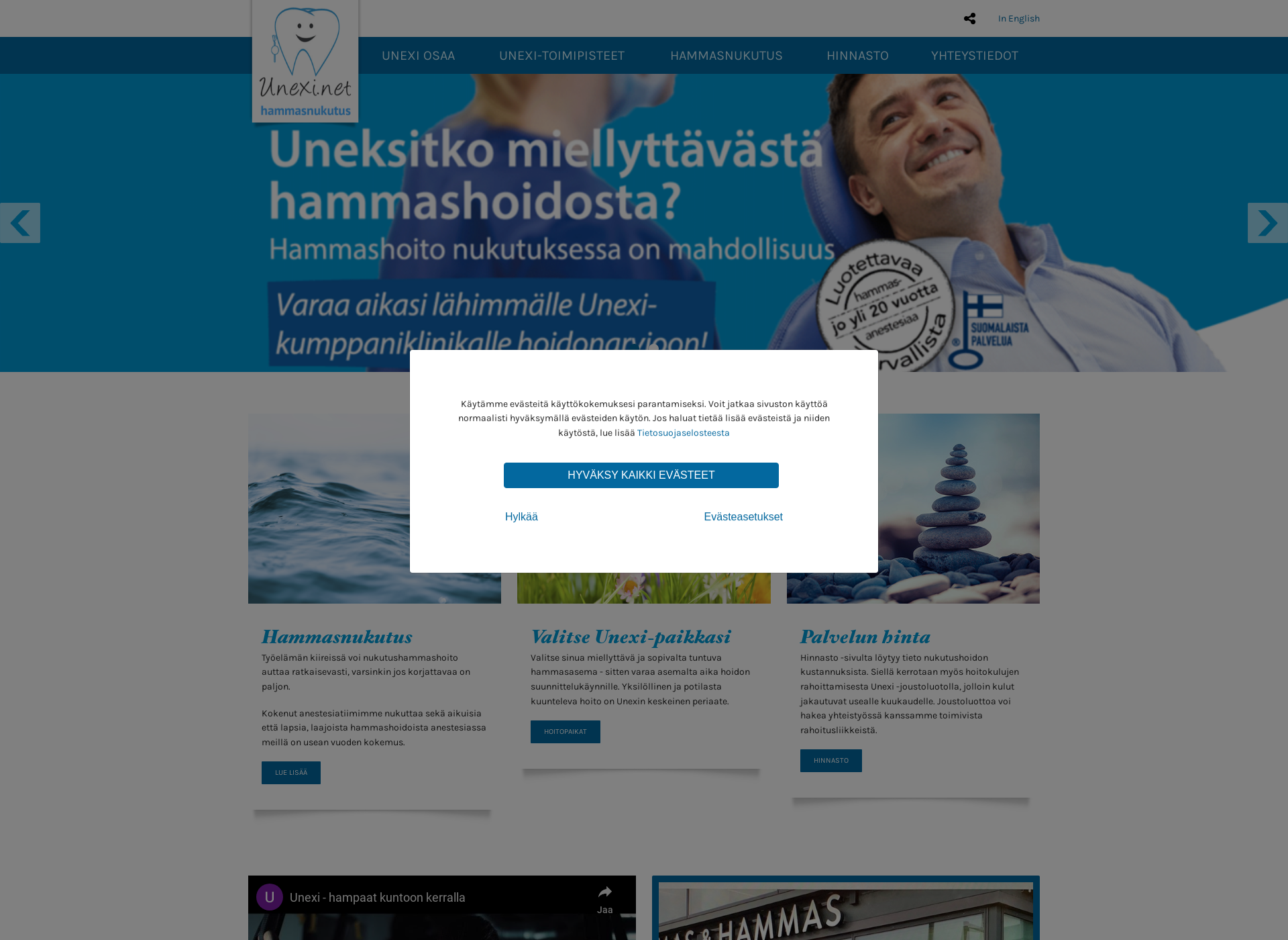 Skärmdump för hammasnukutus.fi