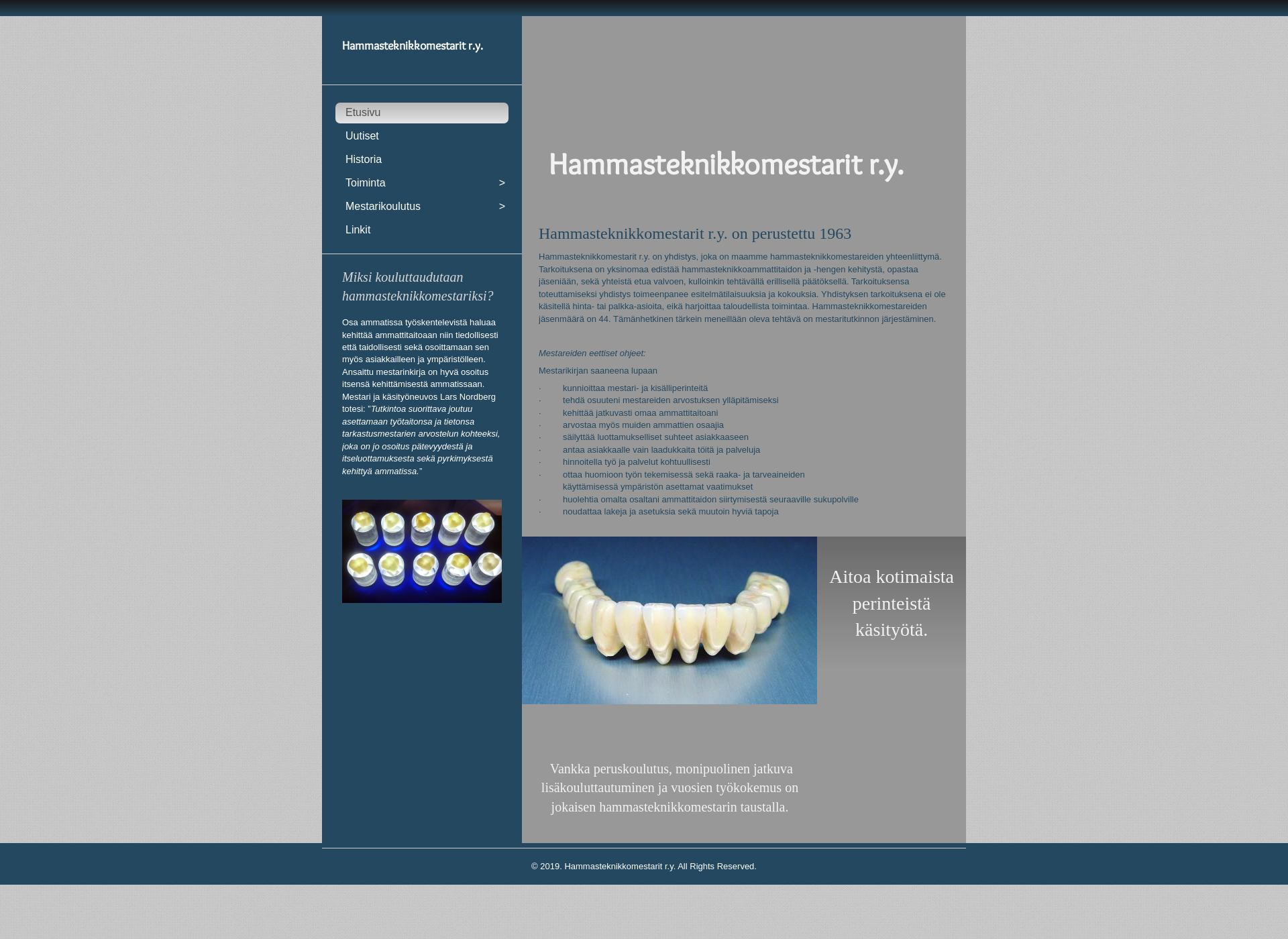 Screenshot for hammasteknikkomestarit.fi
