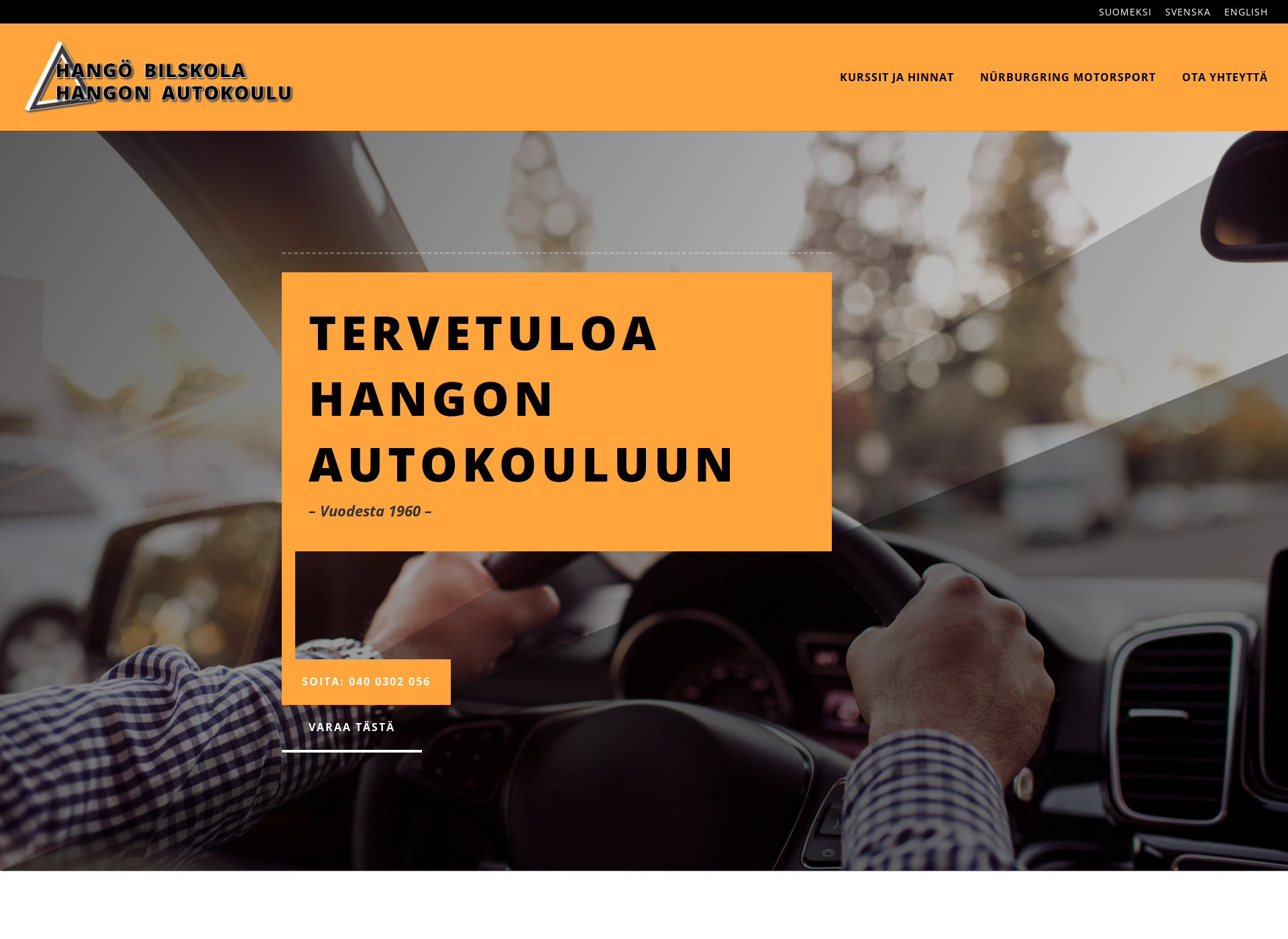Skärmdump för hangonautokoulu.fi