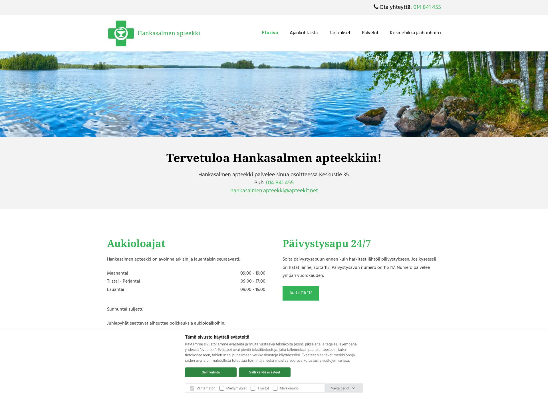 Screenshot for hankasalmenapteekki.fi