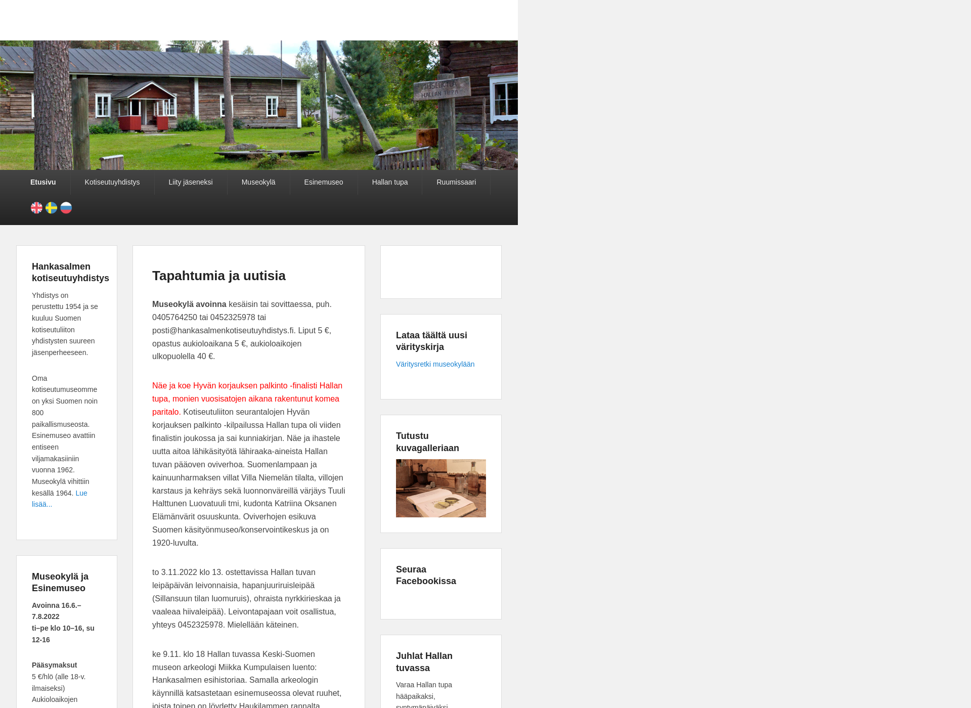 Screenshot for hankasalmenkotiseutuyhdistys.fi