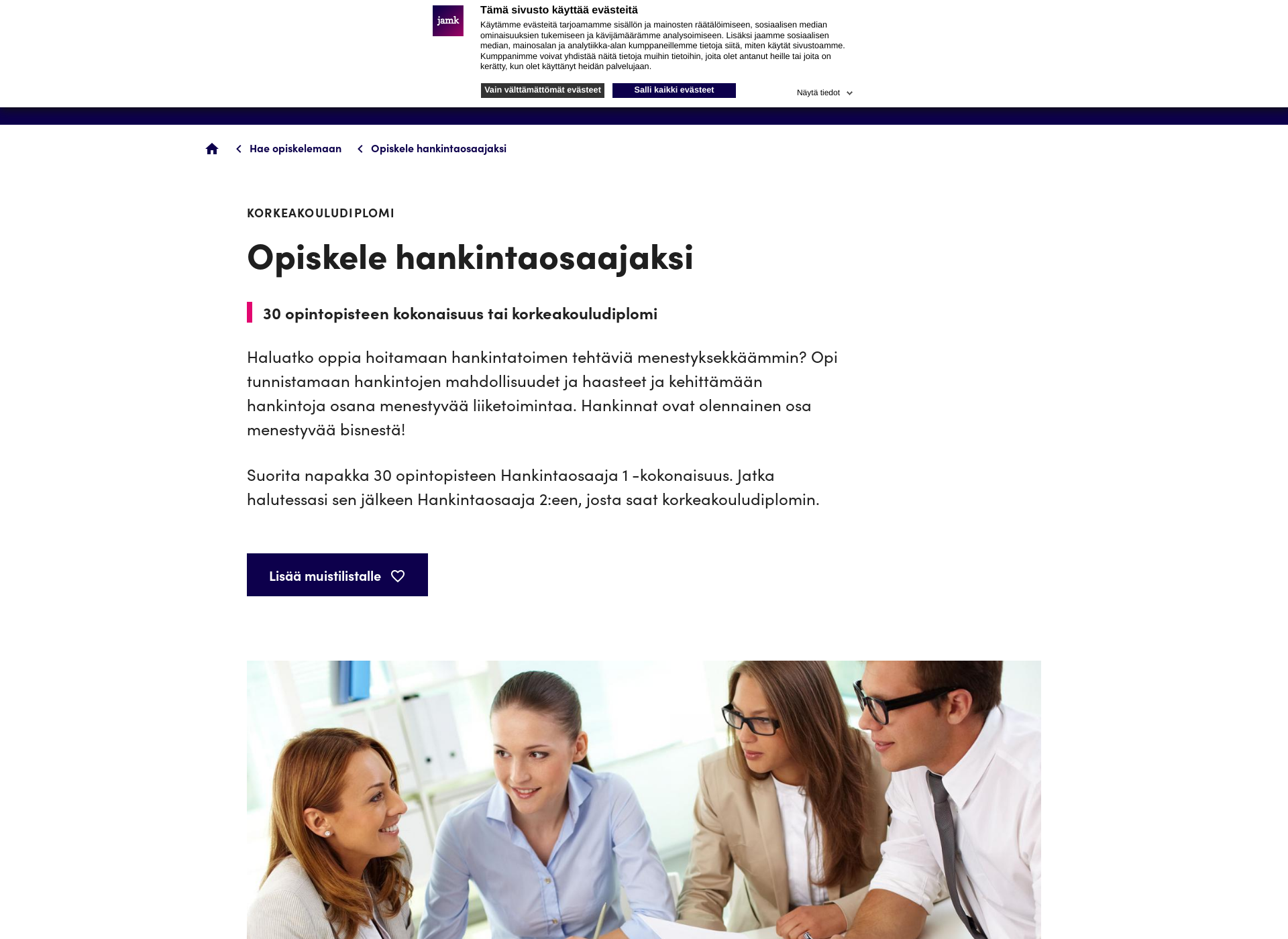 Screenshot for hankintaosaaja.fi