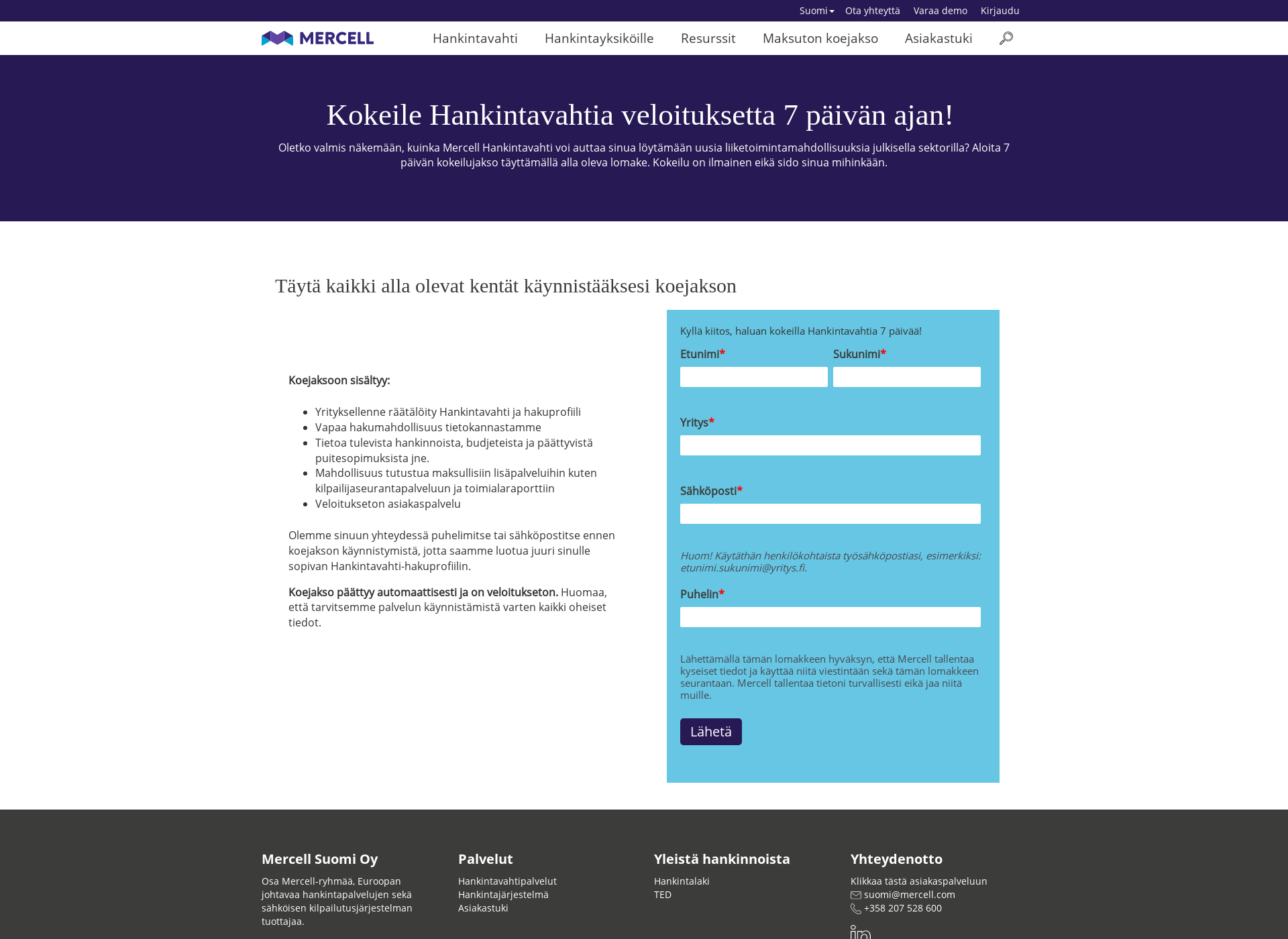 Screenshot for hankintavahti.fi