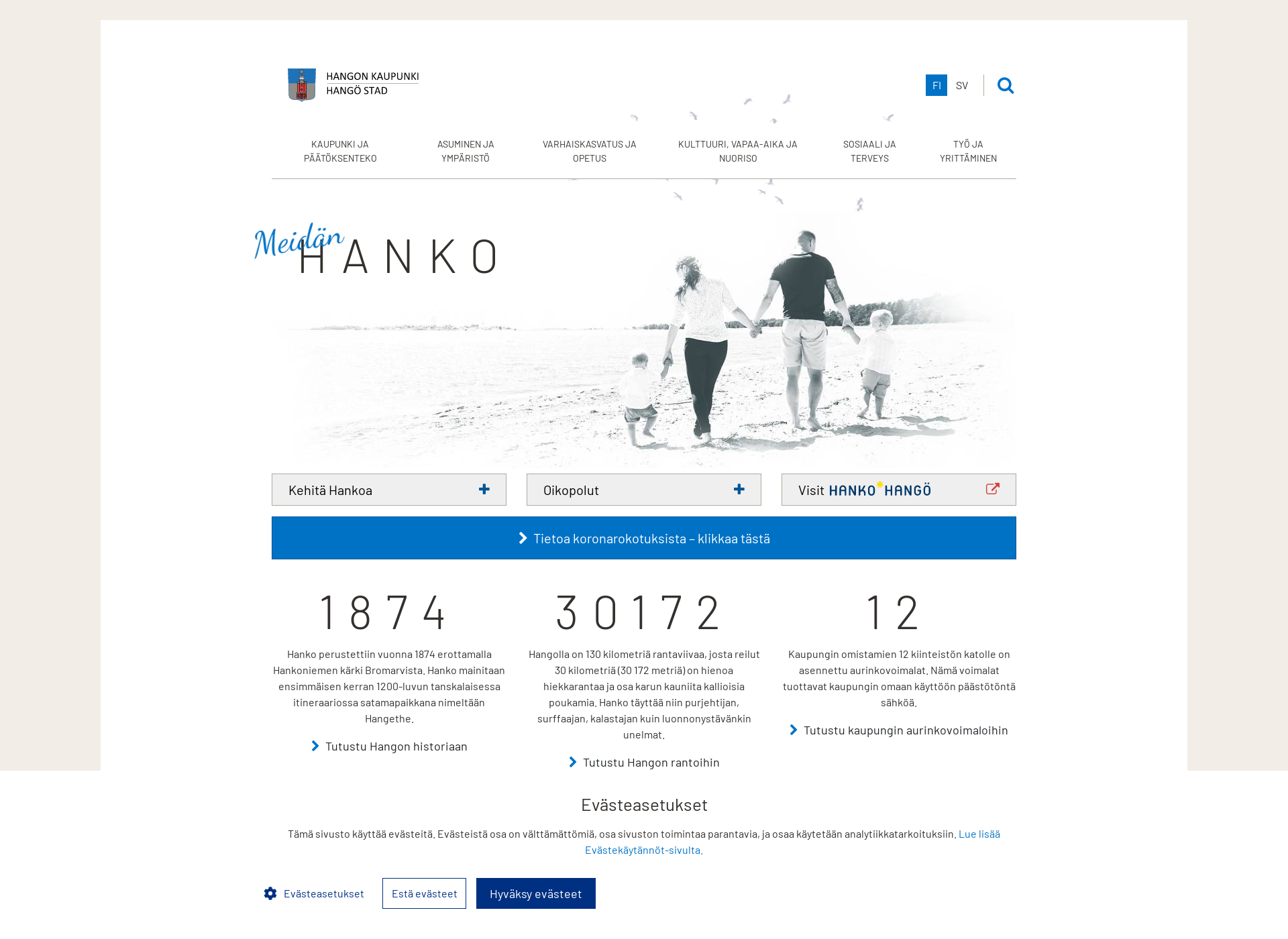 Skärmdump för hanko.fi