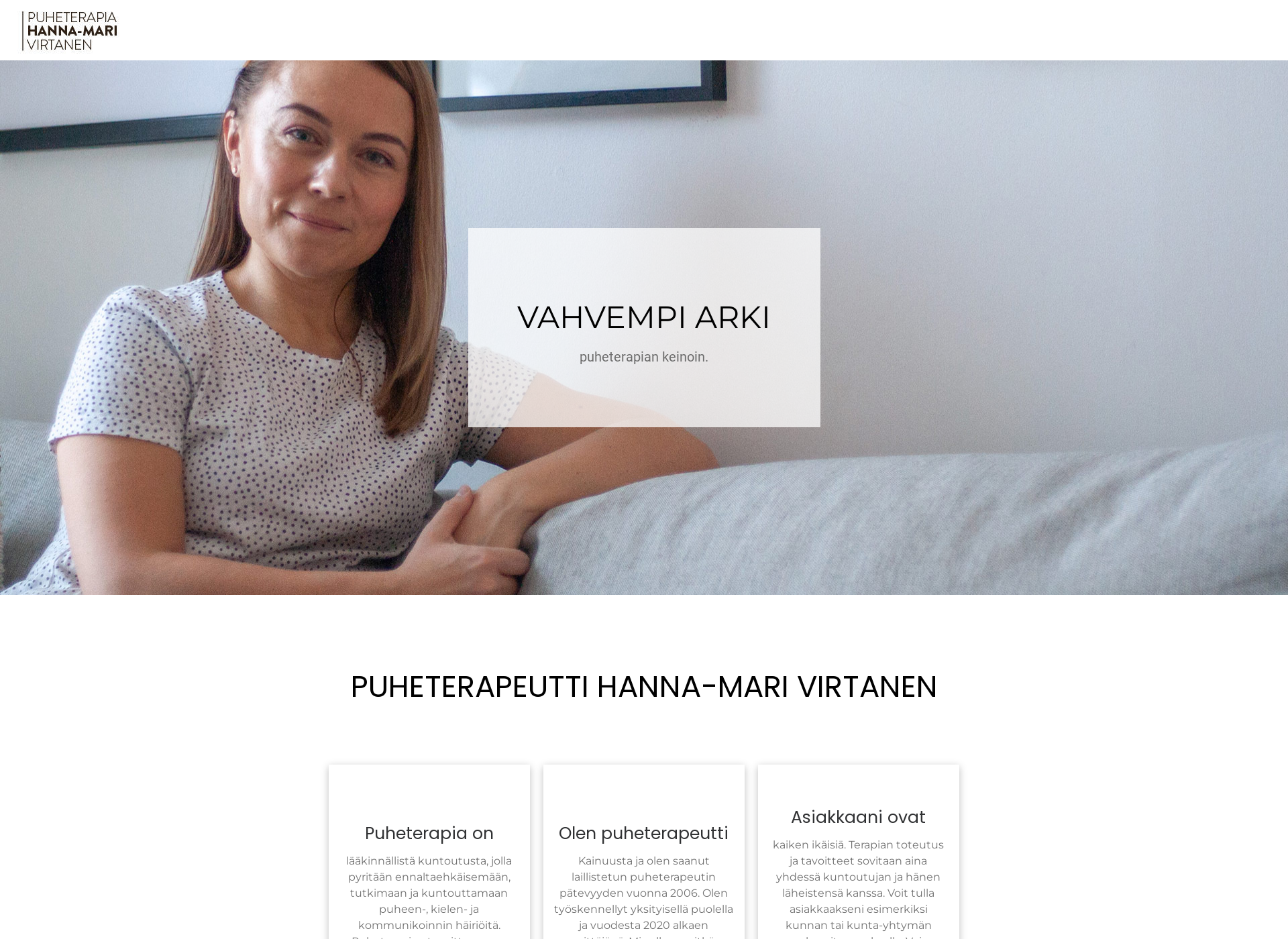 Skärmdump för hannamarivirtanen.fi