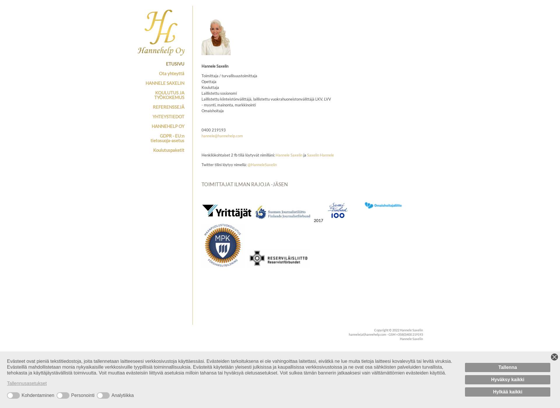 Screenshot for hannehelp.com