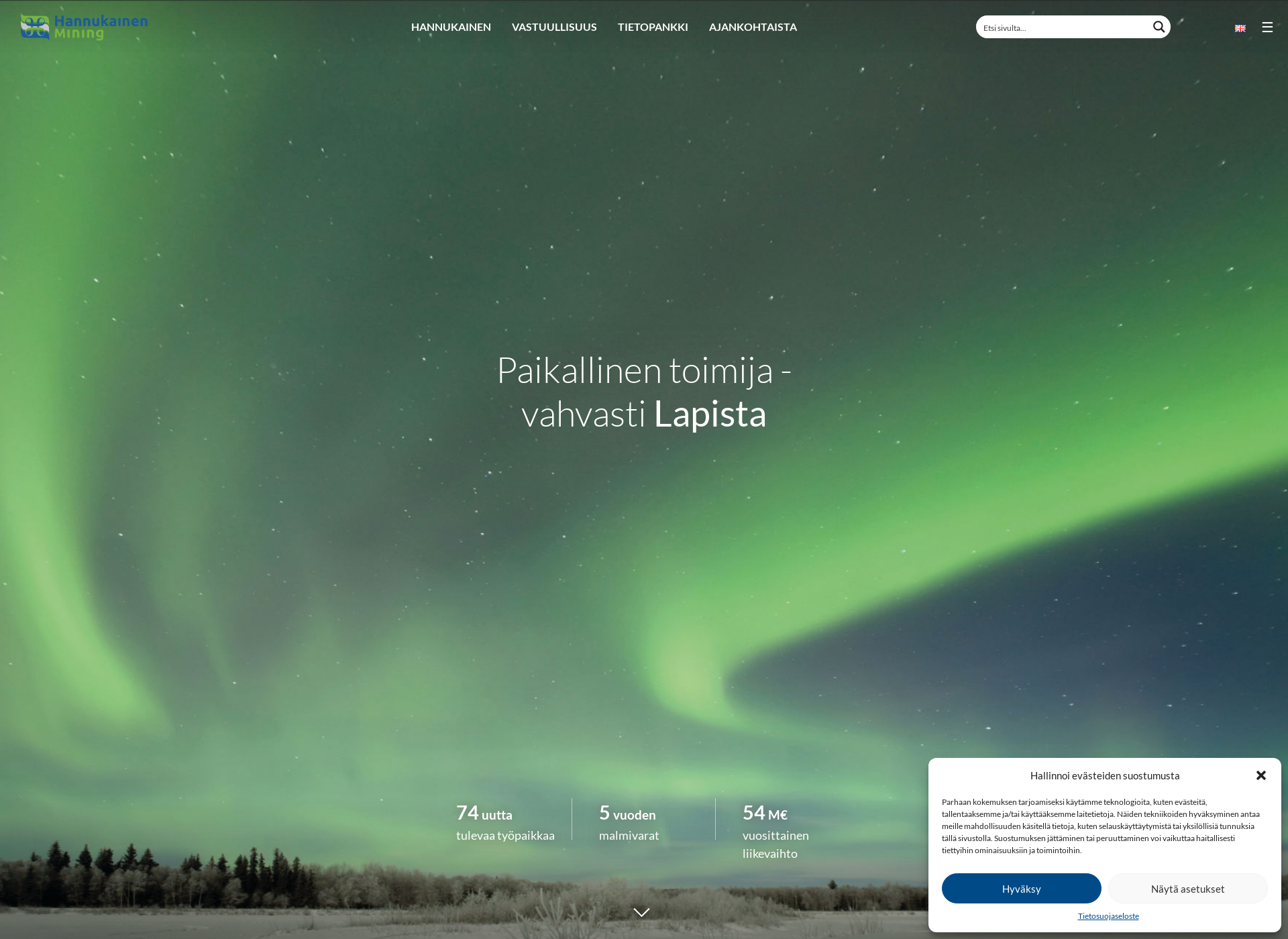 Screenshot for hannukainenmining.fi