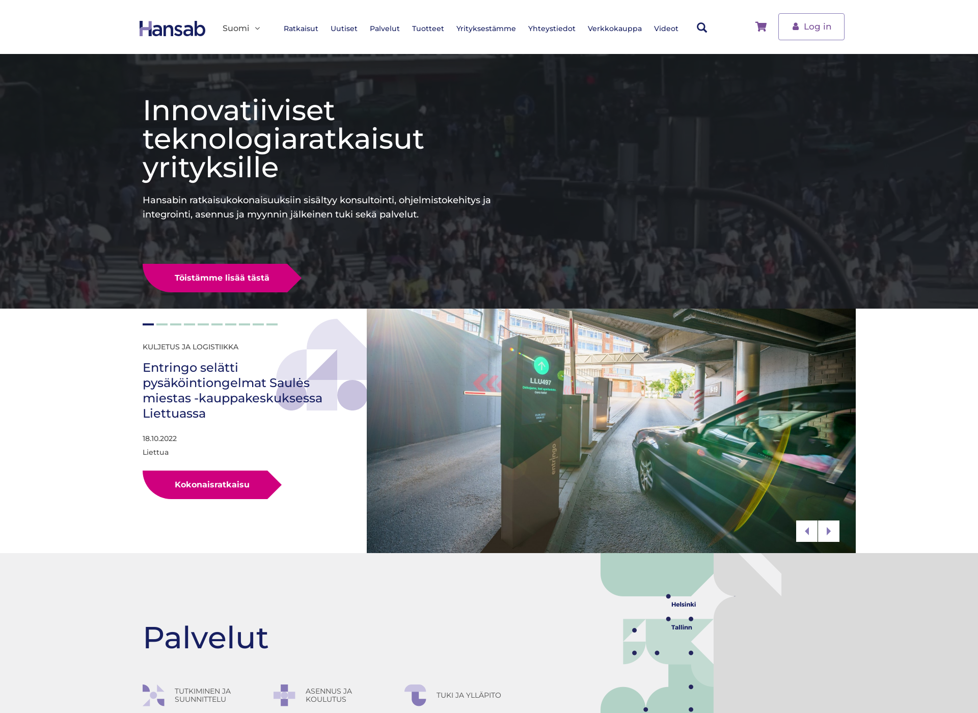 Skärmdump för hansab.fi