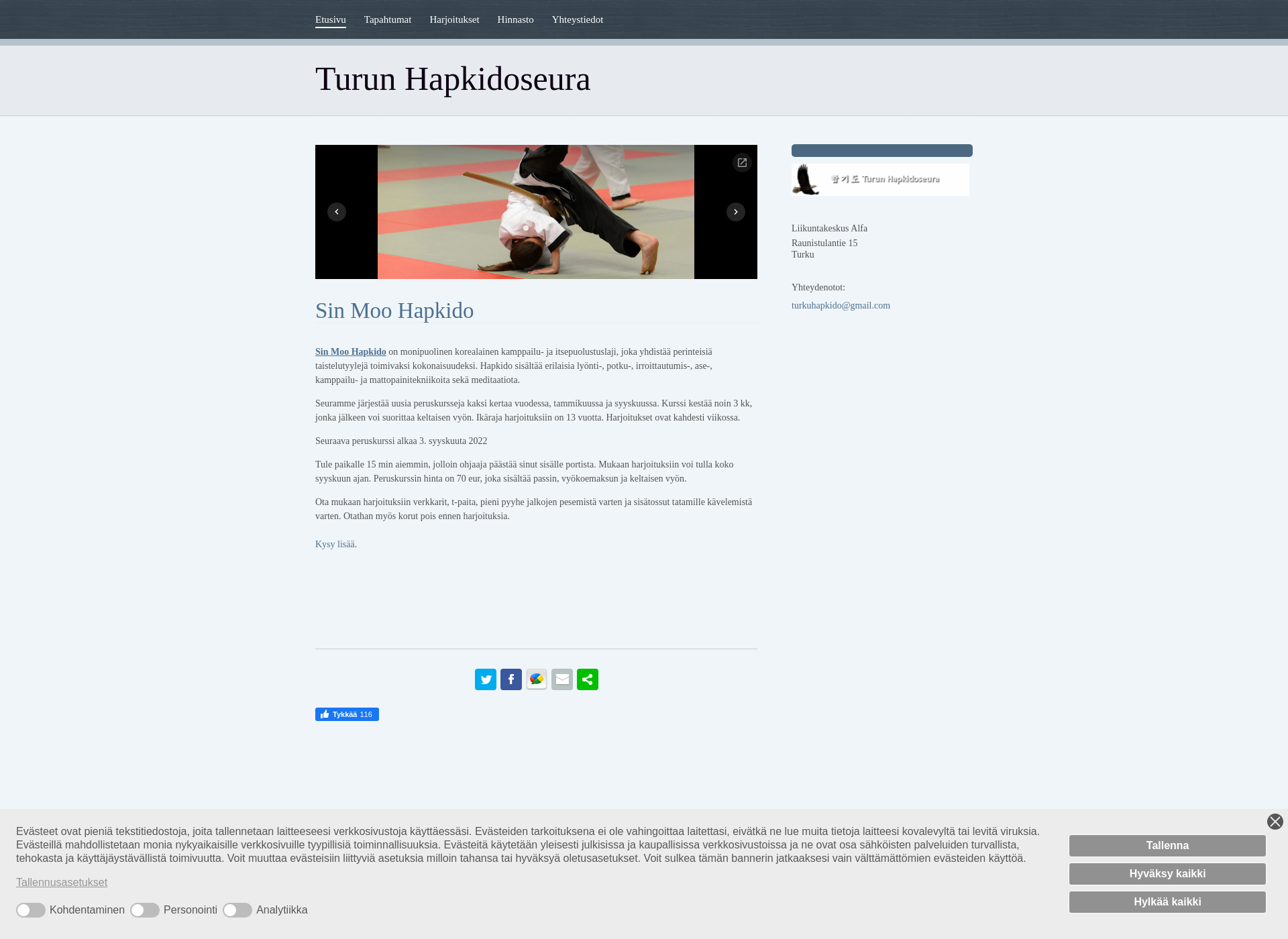 Screenshot for hapkidoturku.fi