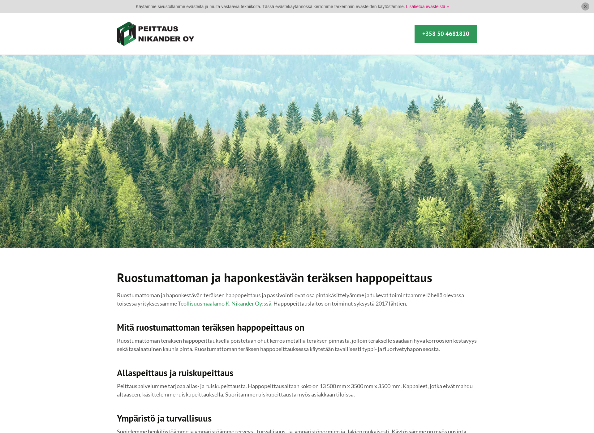 Skärmdump för happopeittaus.fi