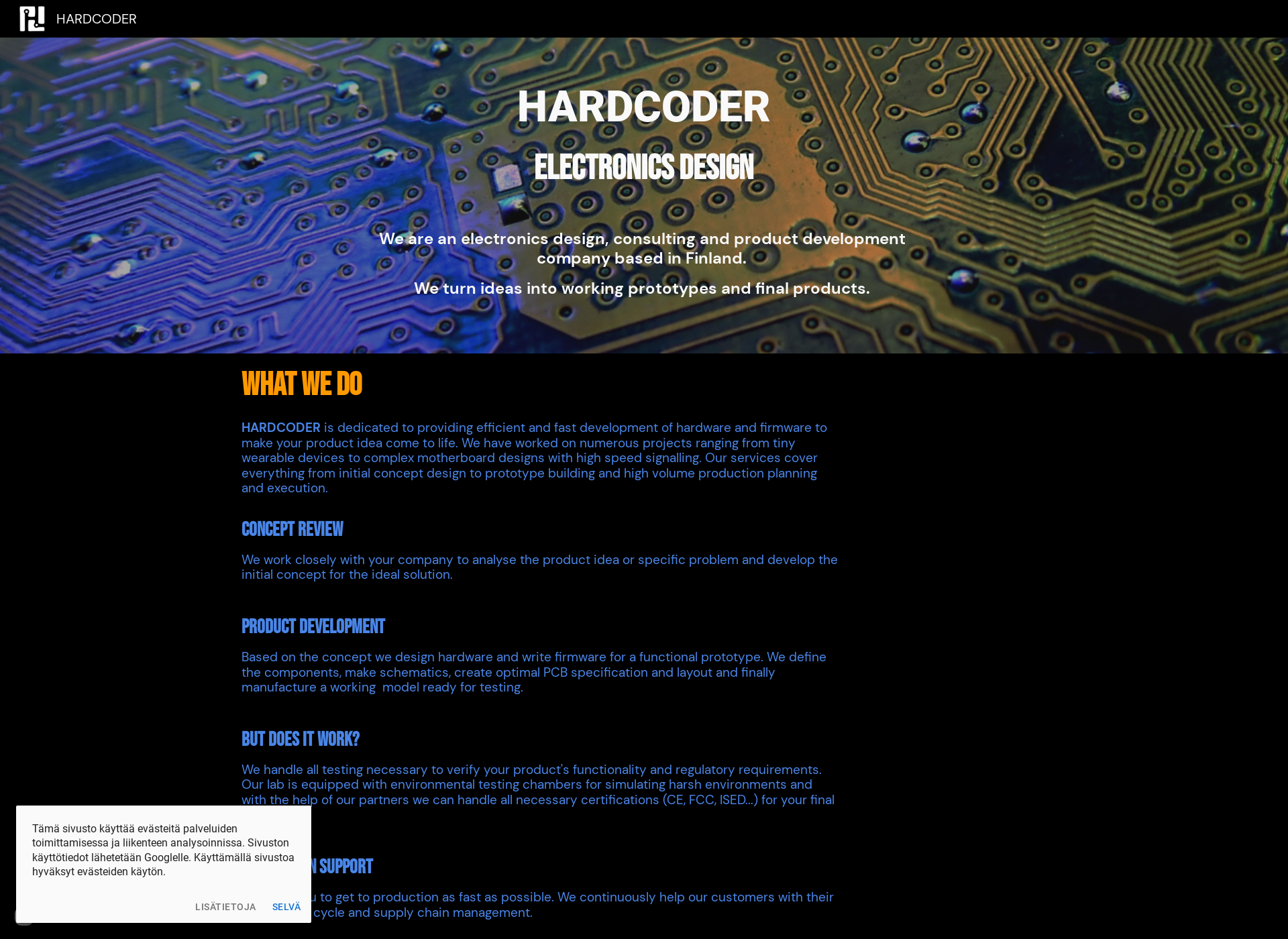 Skärmdump för hardcoder.fi