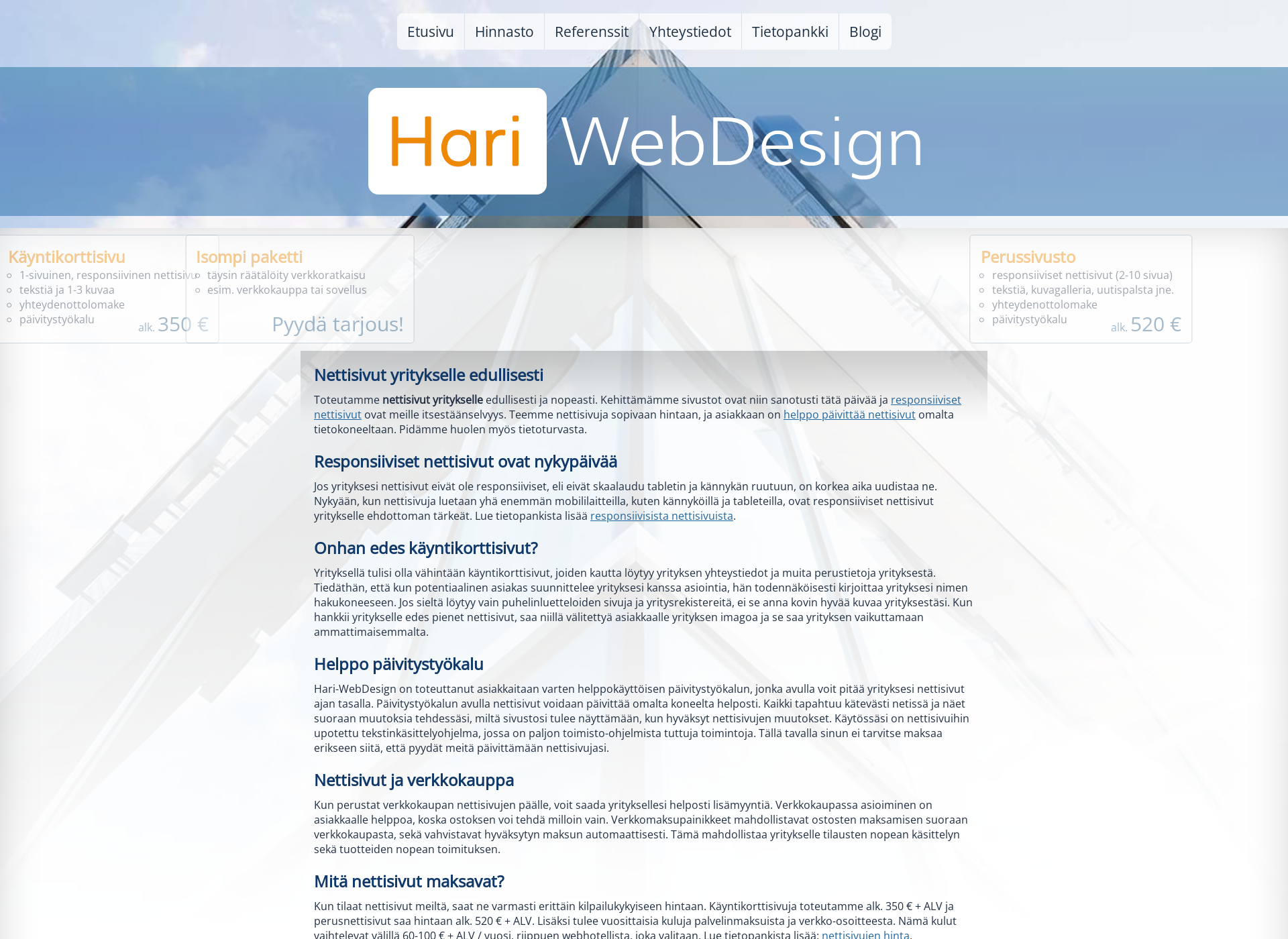 Screenshot for hari-webdesign.fi
