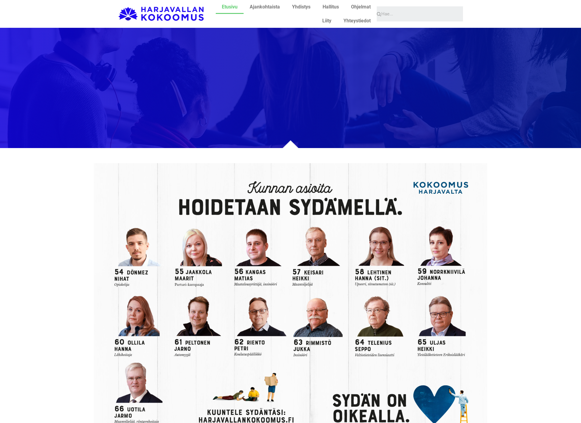 Skärmdump för harjavallankokoomus.fi