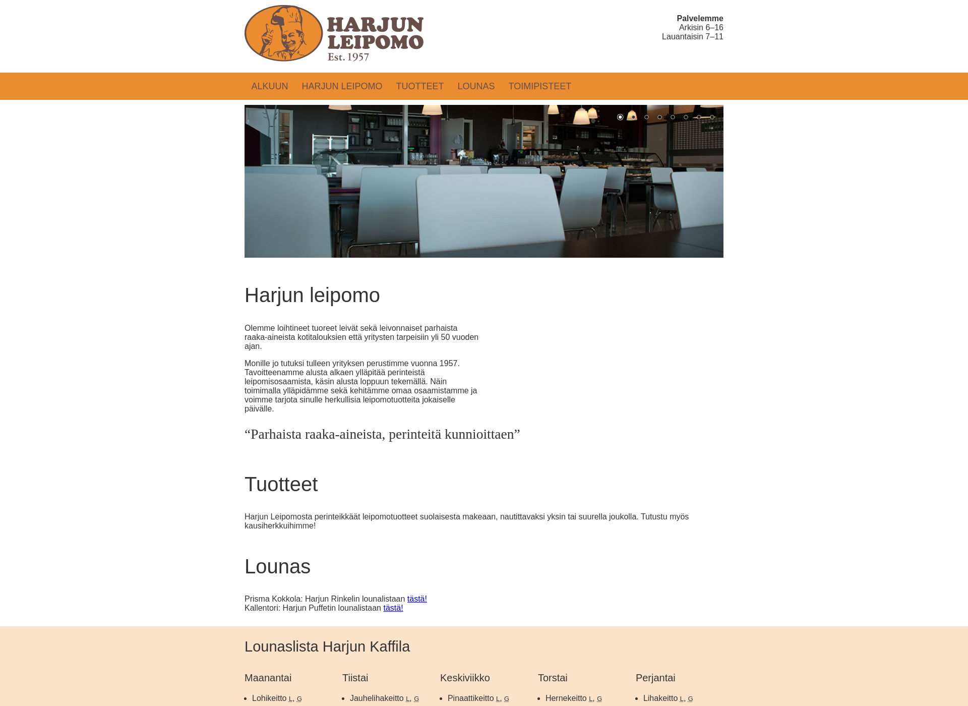 Screenshot for harjunleipomo.fi