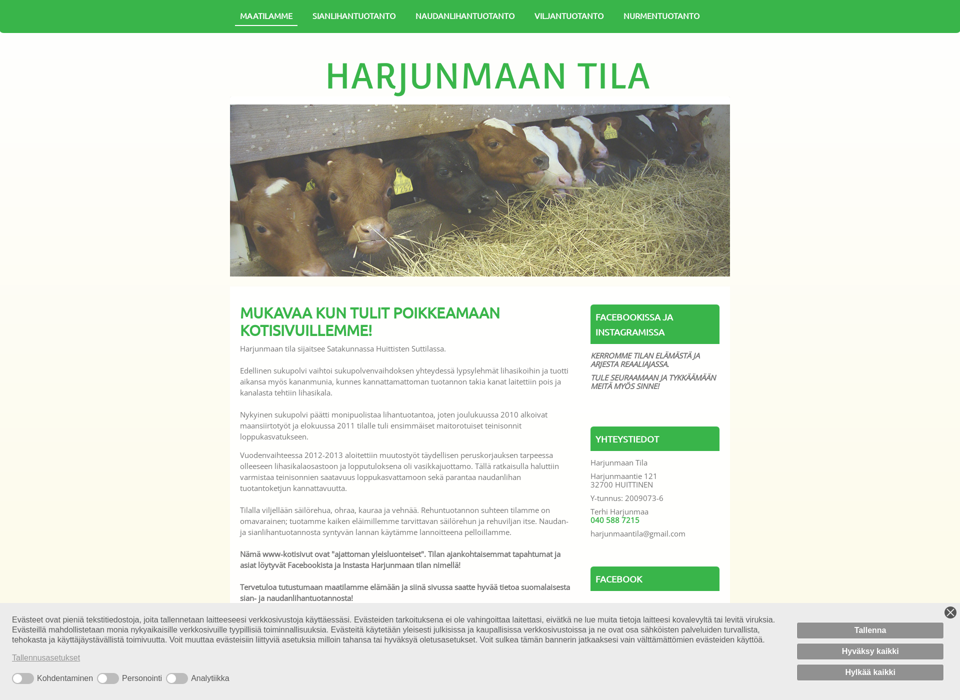 Screenshot for harjunmaantila.fi
