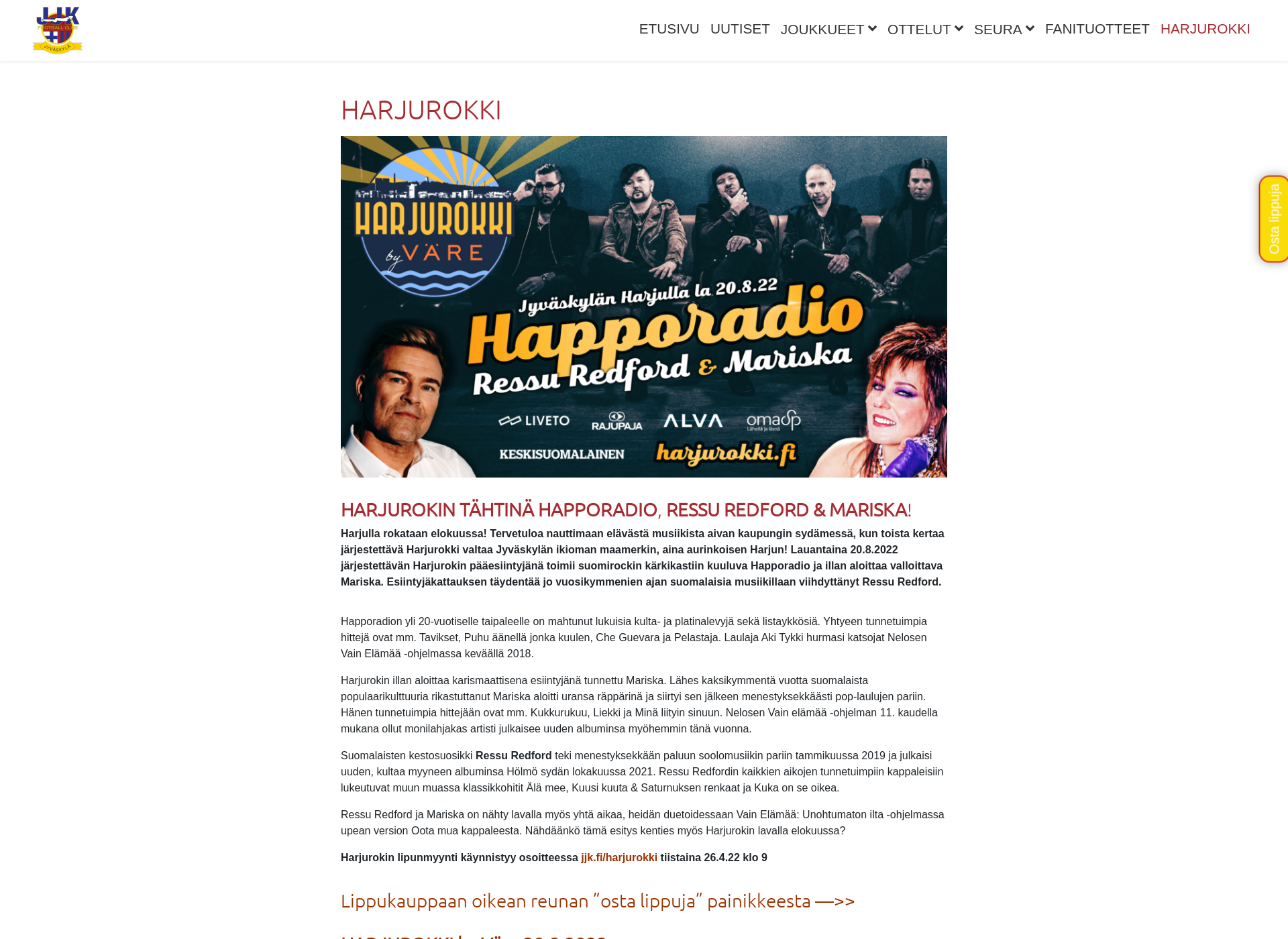 Screenshot for harjurokki.fi