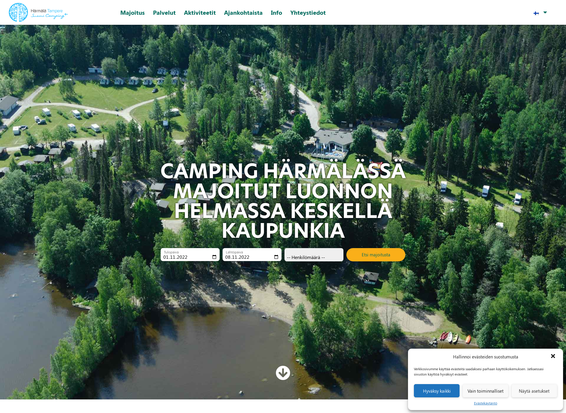 Screenshot for harmalacamping.fi
