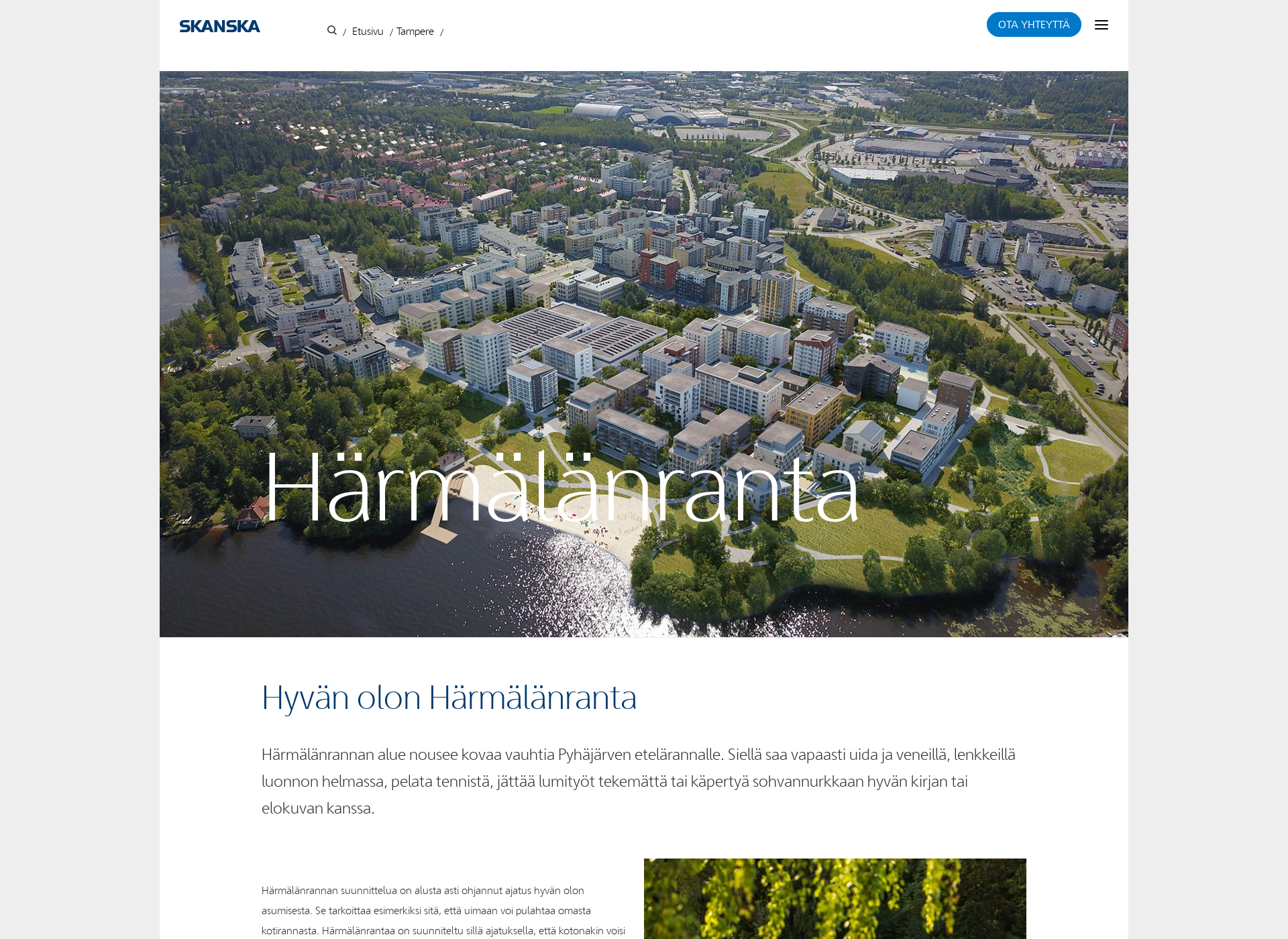 Skärmdump för harmalanranta.fi
