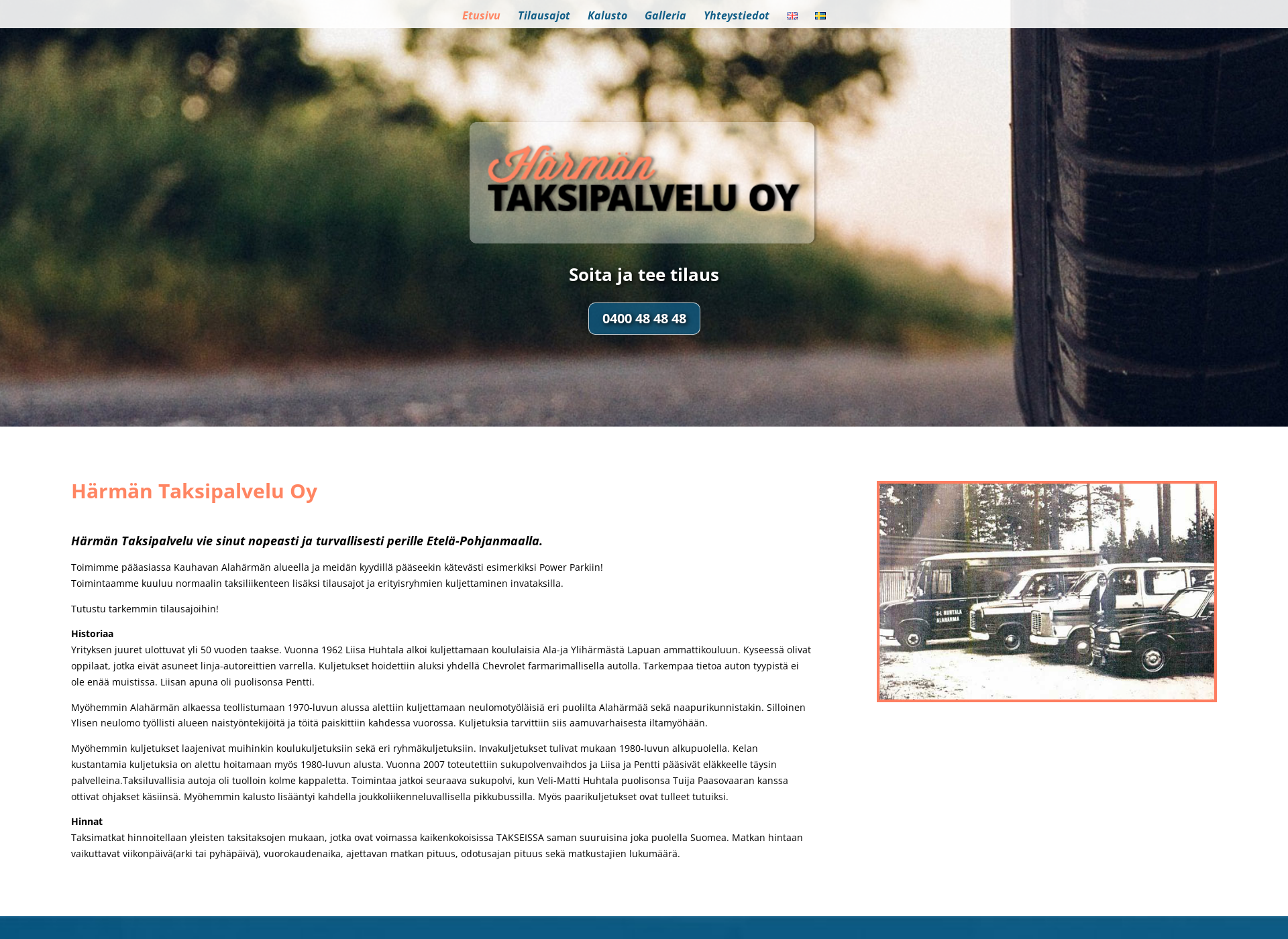 Skärmdump för harmantaksipalvelu.fi
