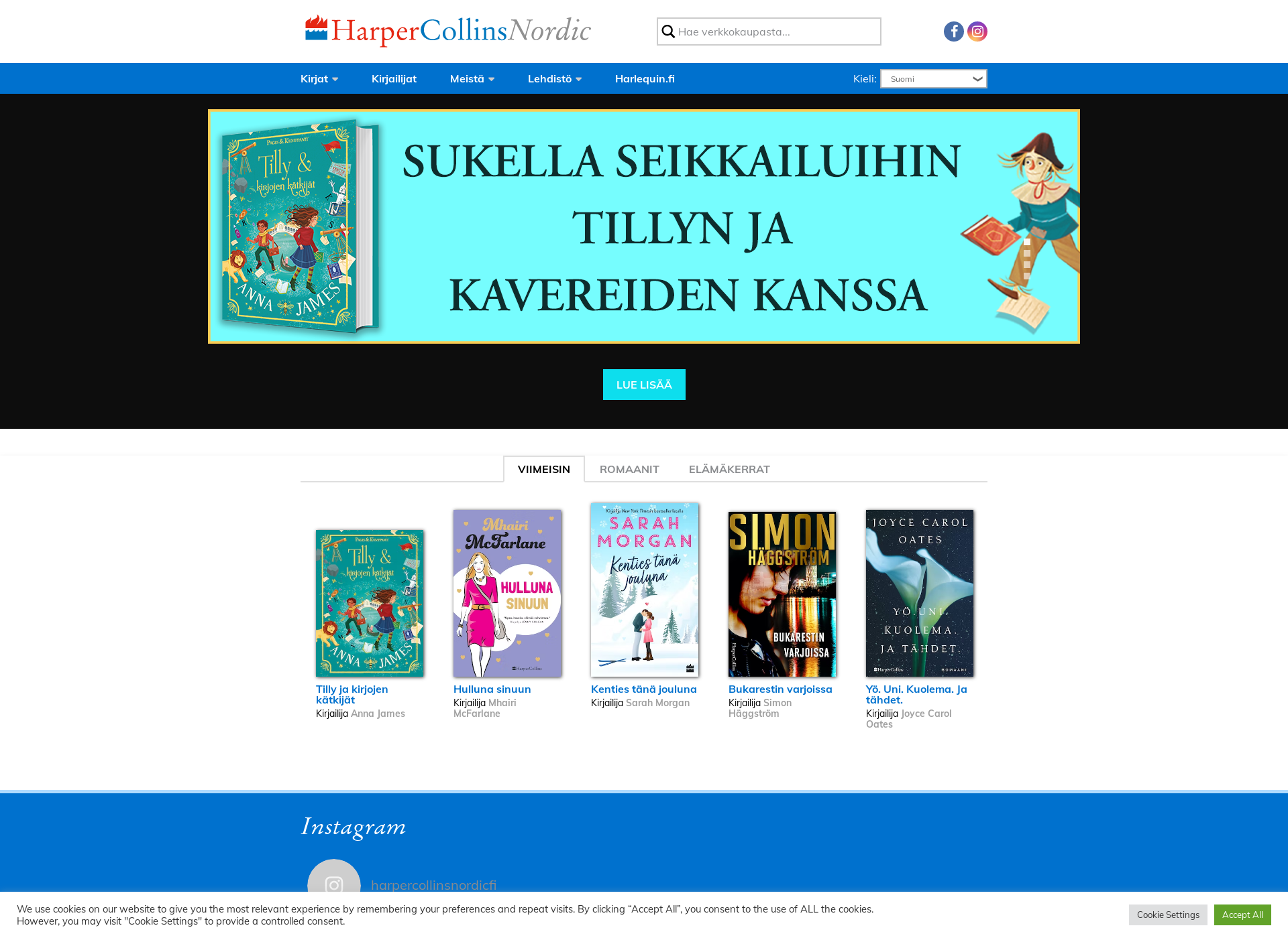 Skärmdump för harpercollins.fi