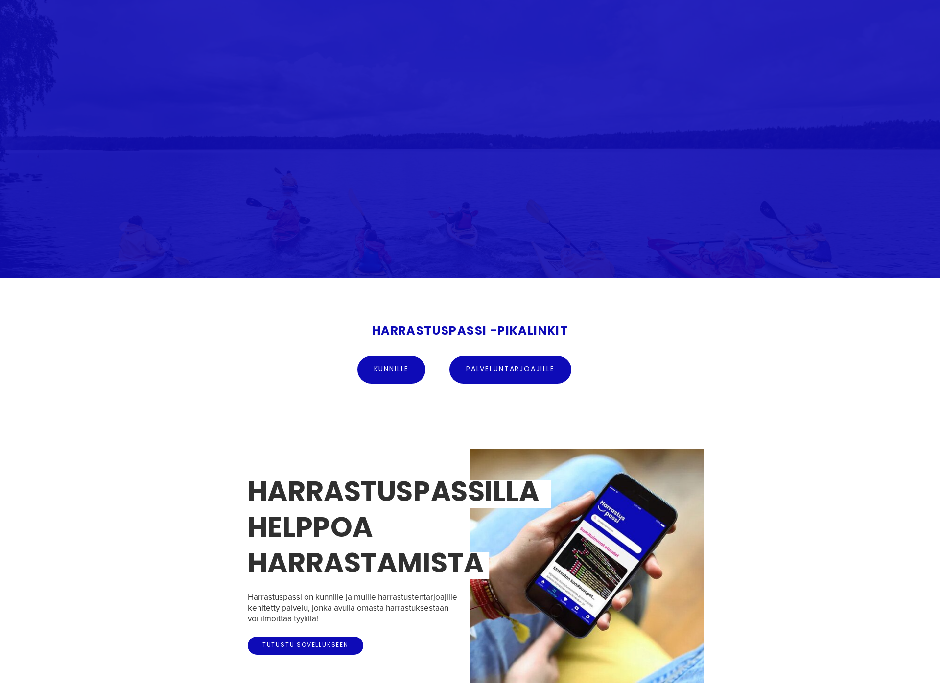 Skärmdump för harrastuspassi.fi