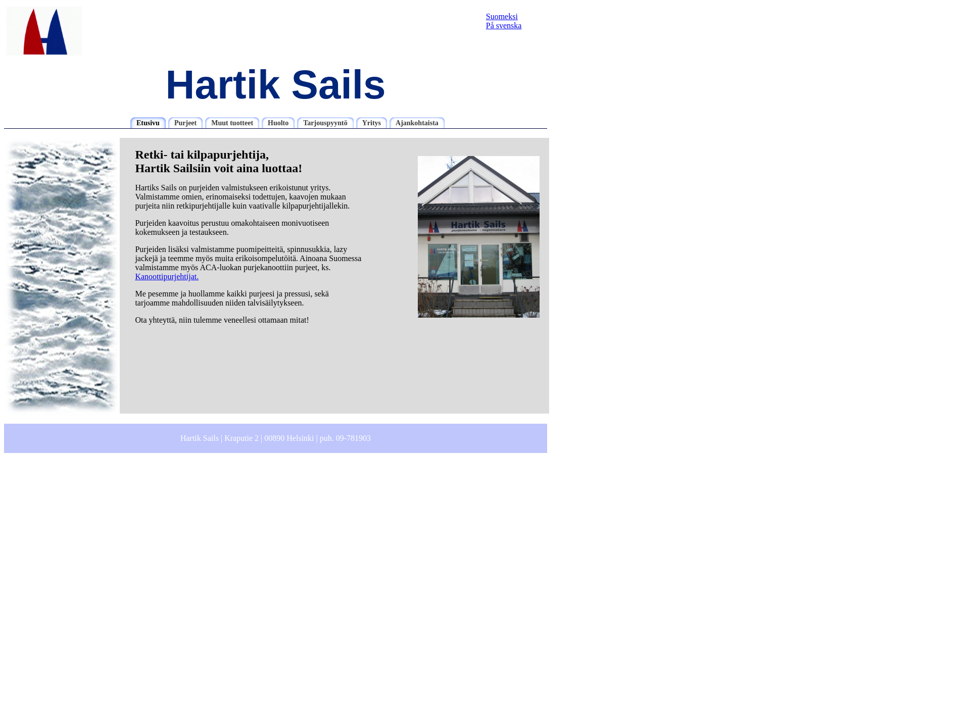 Screenshot for hartiksails.fi