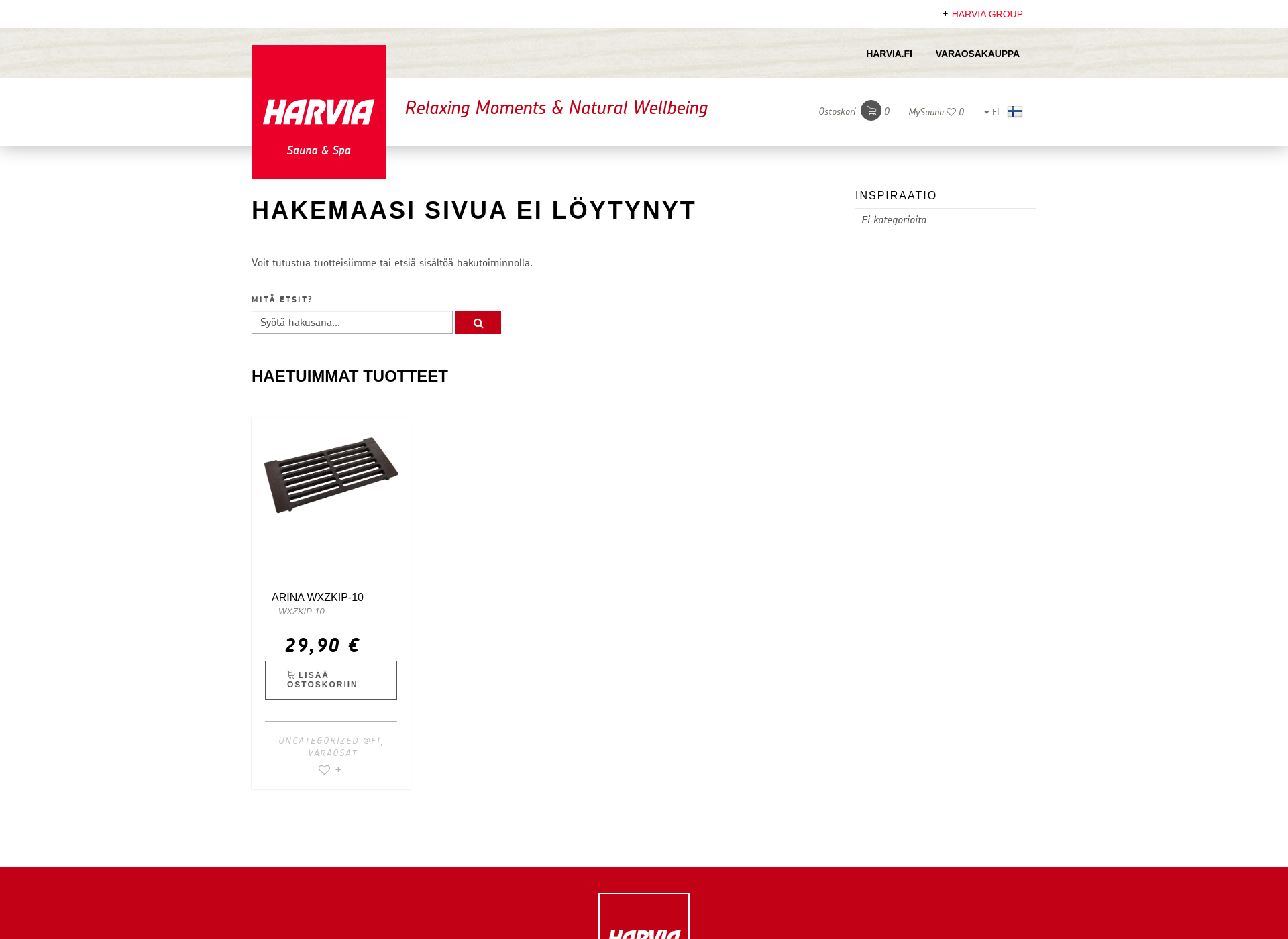 Skärmdump för harviaservice.fi