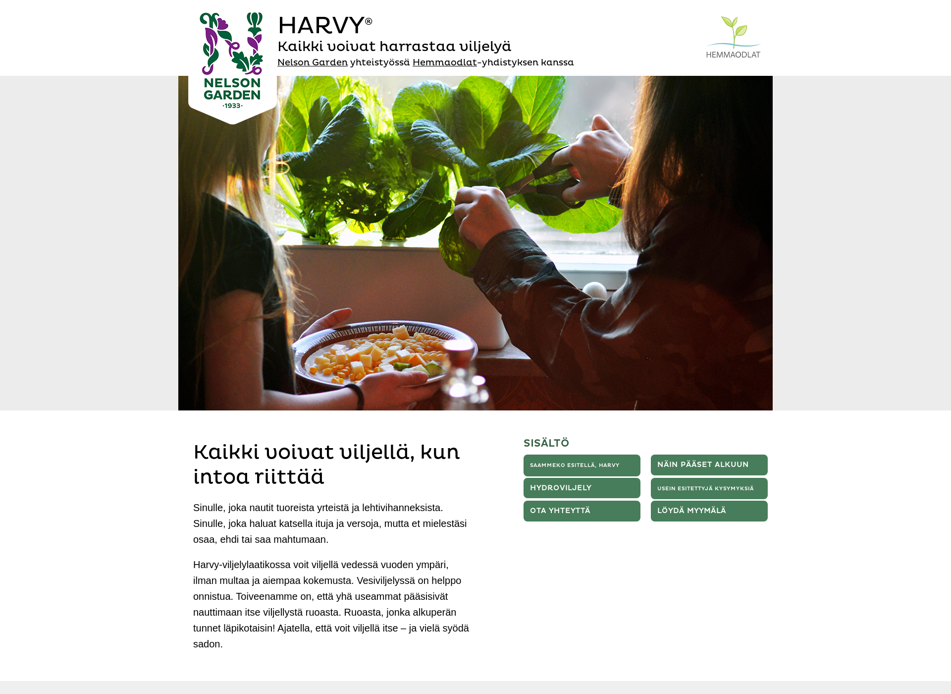 Skärmdump för harvy.fi
