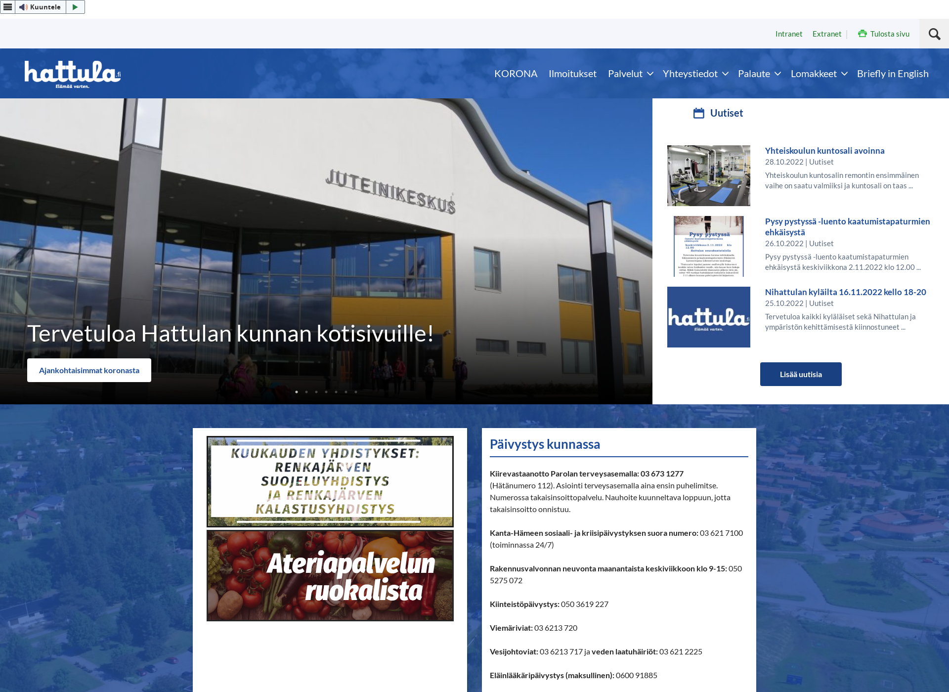 Screenshot for hattula.fi