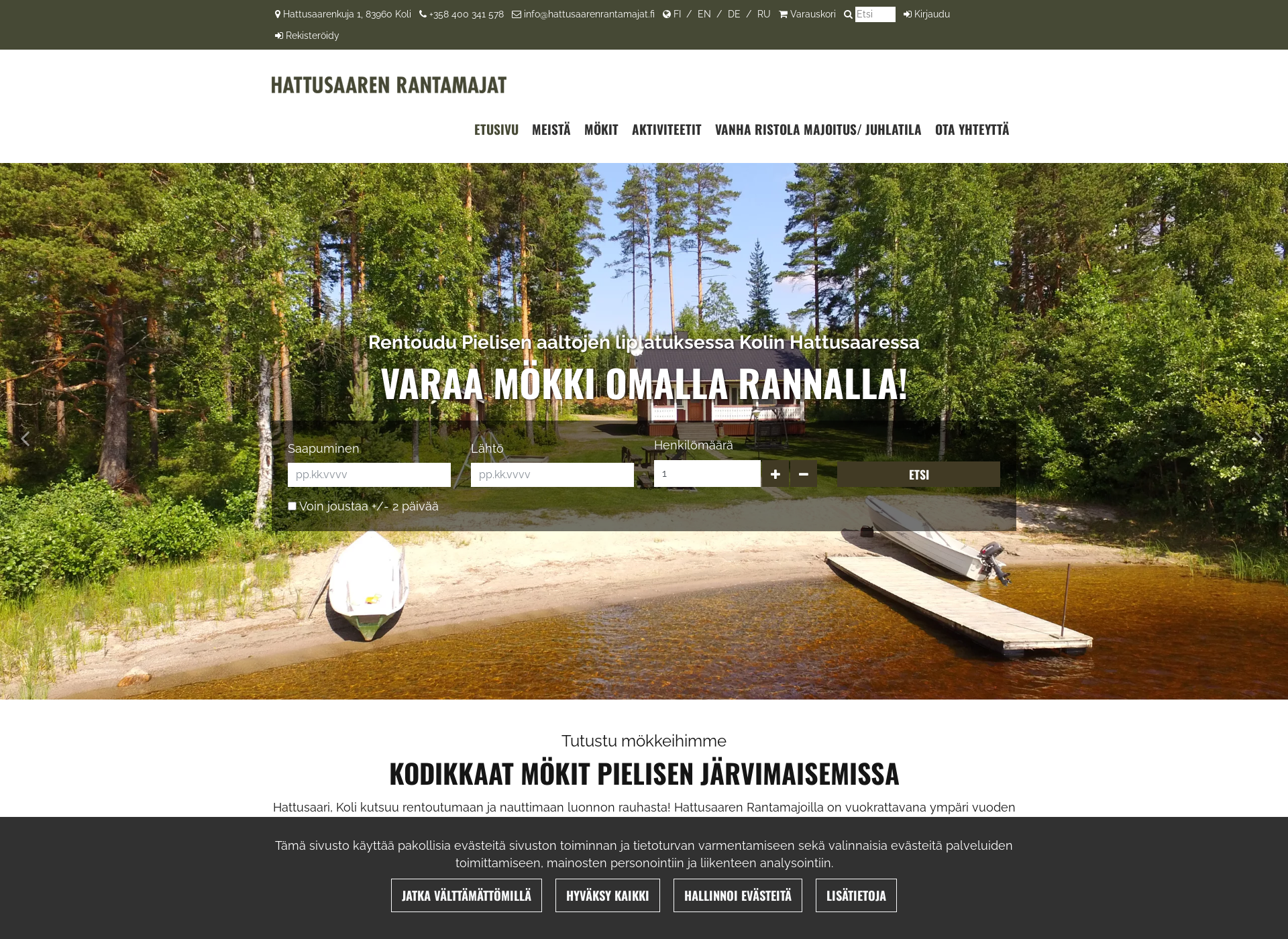 Screenshot for hattusaarenrantamajat.fi