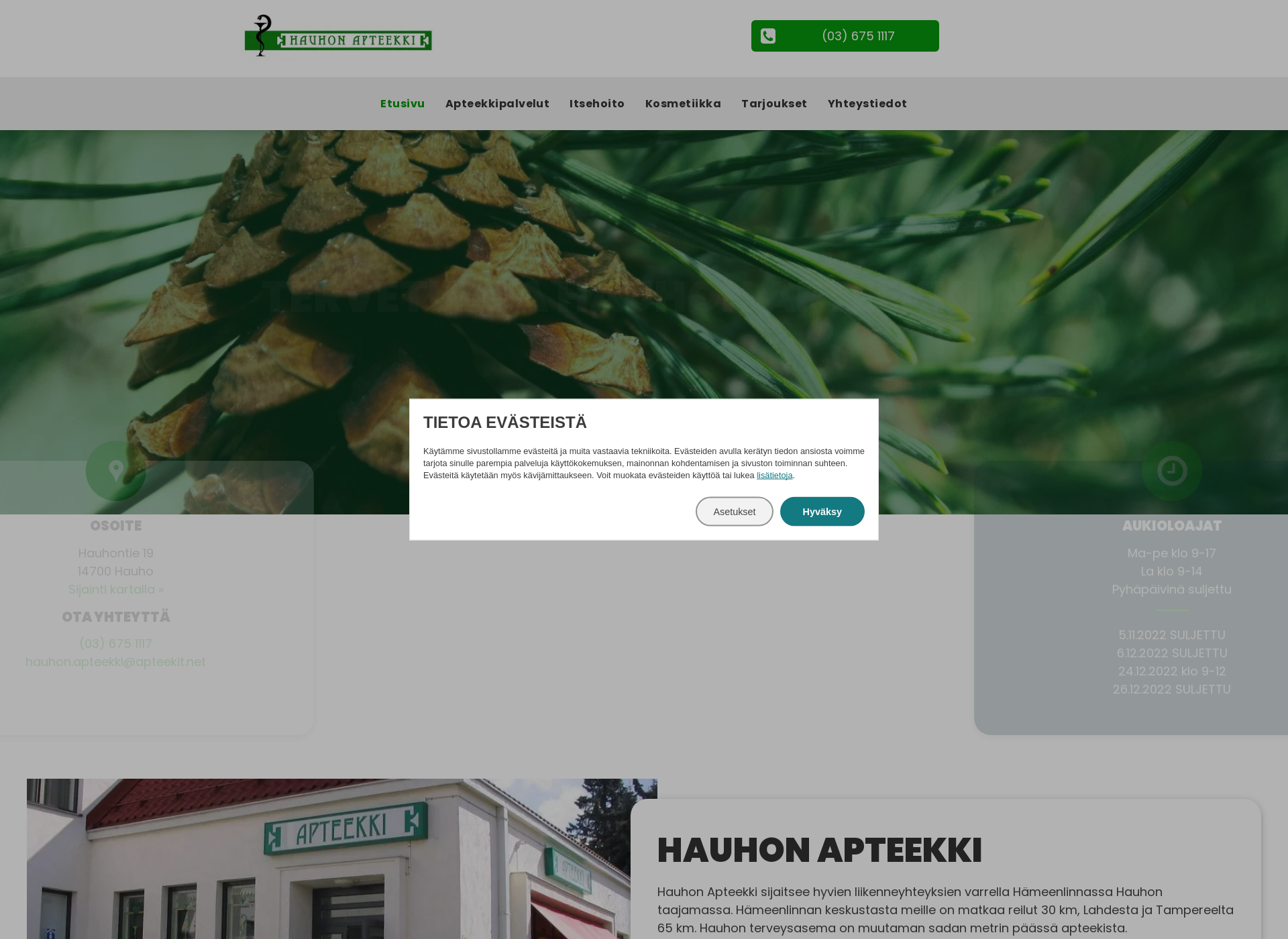 Screenshot for hauhonapteekki.fi