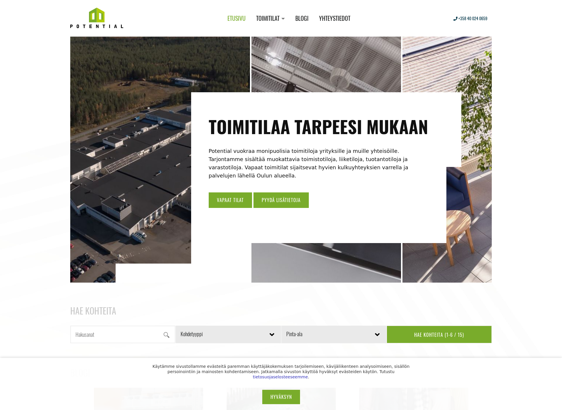 Screenshot for haukiputaanteollisuuskiinteistot.fi