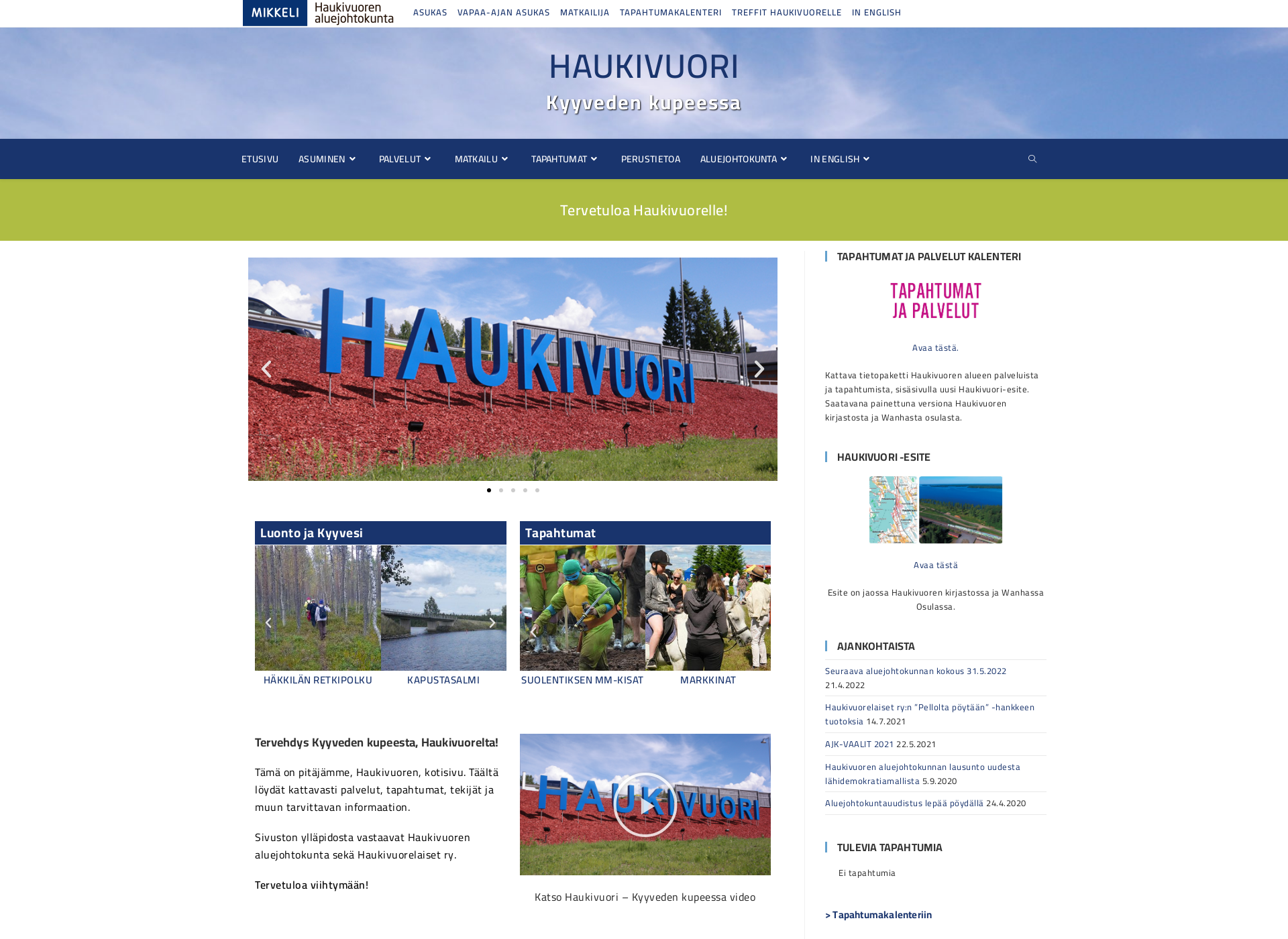 Skärmdump för haukivuori.fi