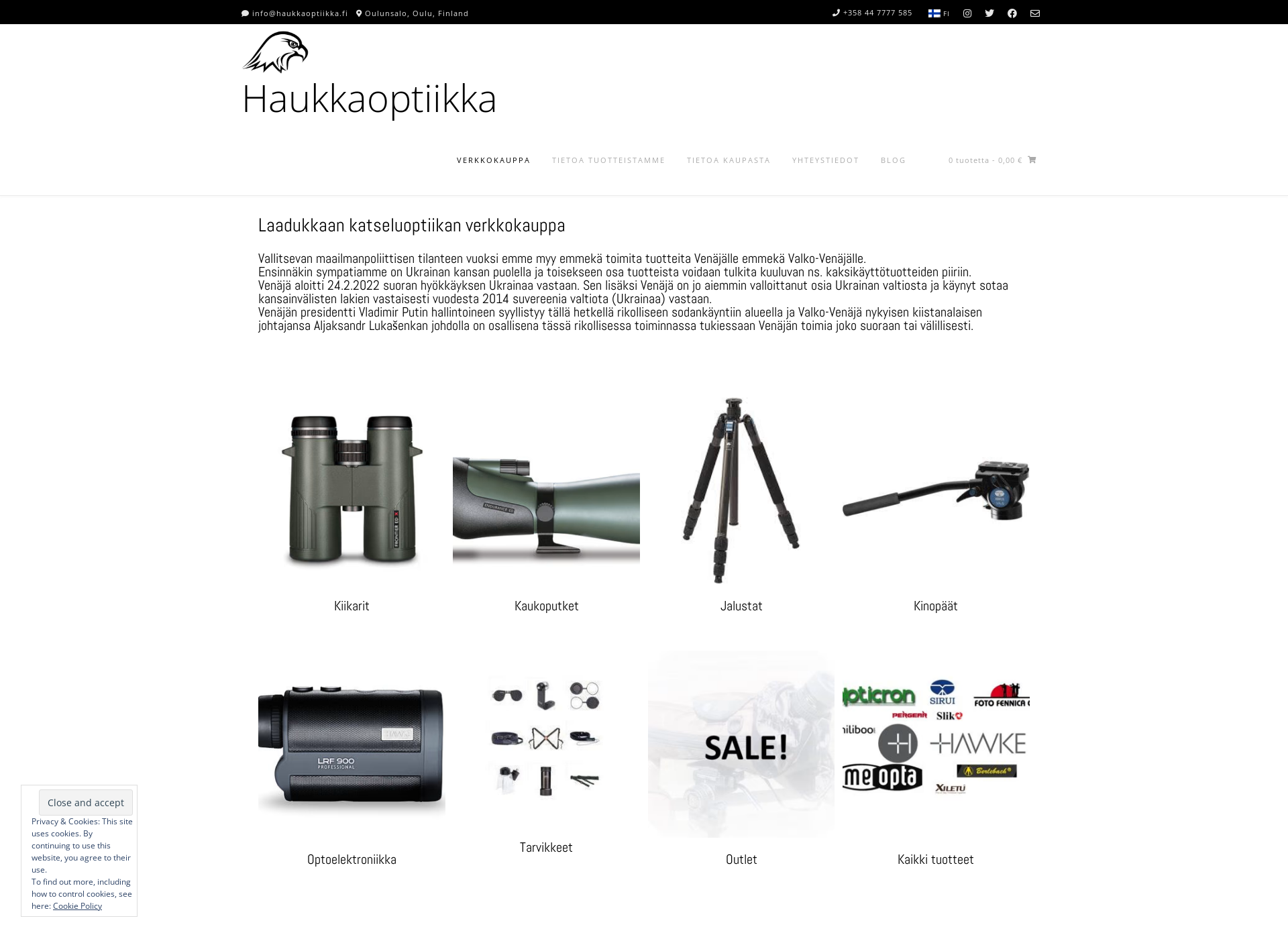Screenshot for haukkaoptiikka.fi