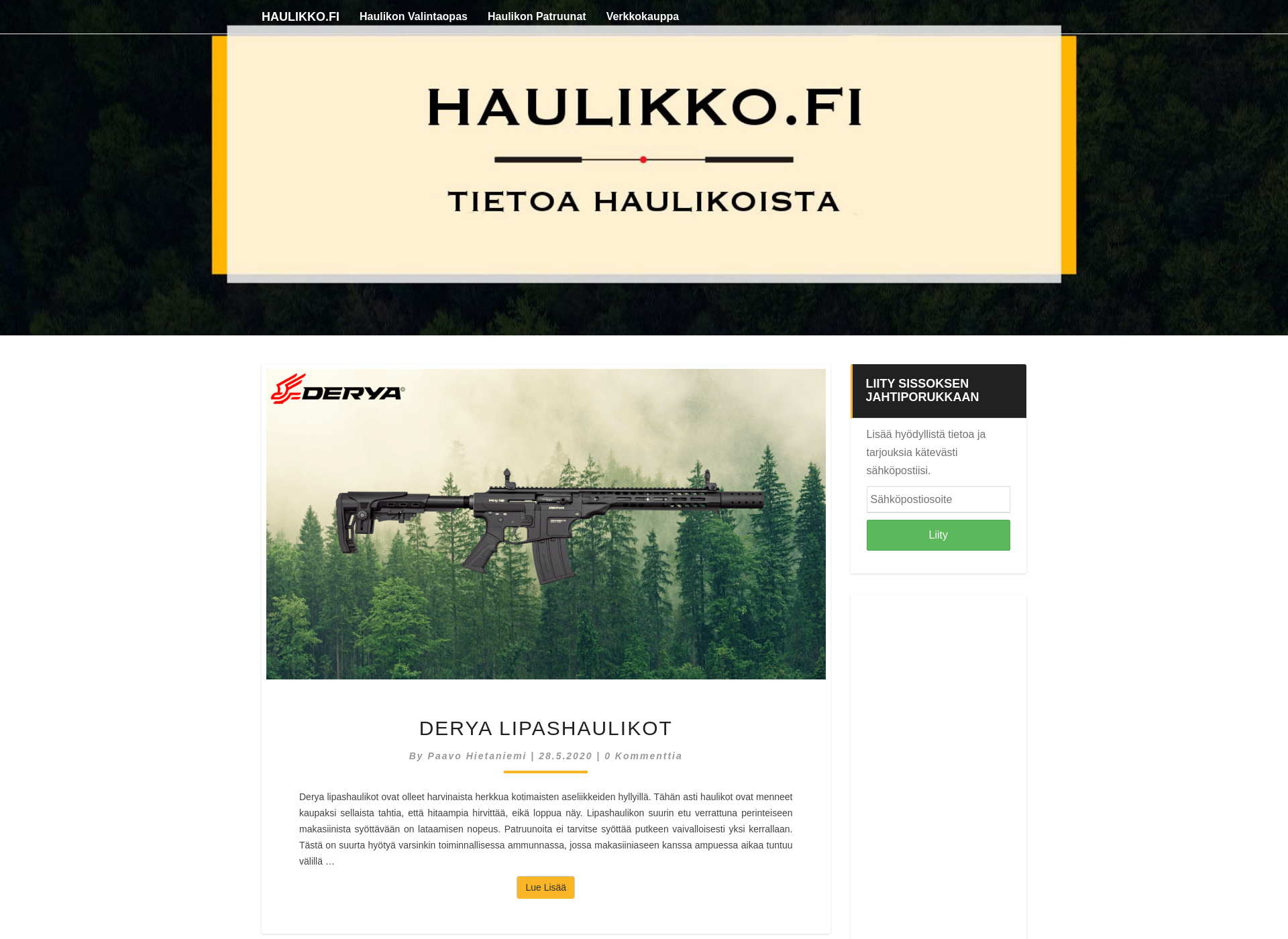 Skärmdump för haulikko.fi