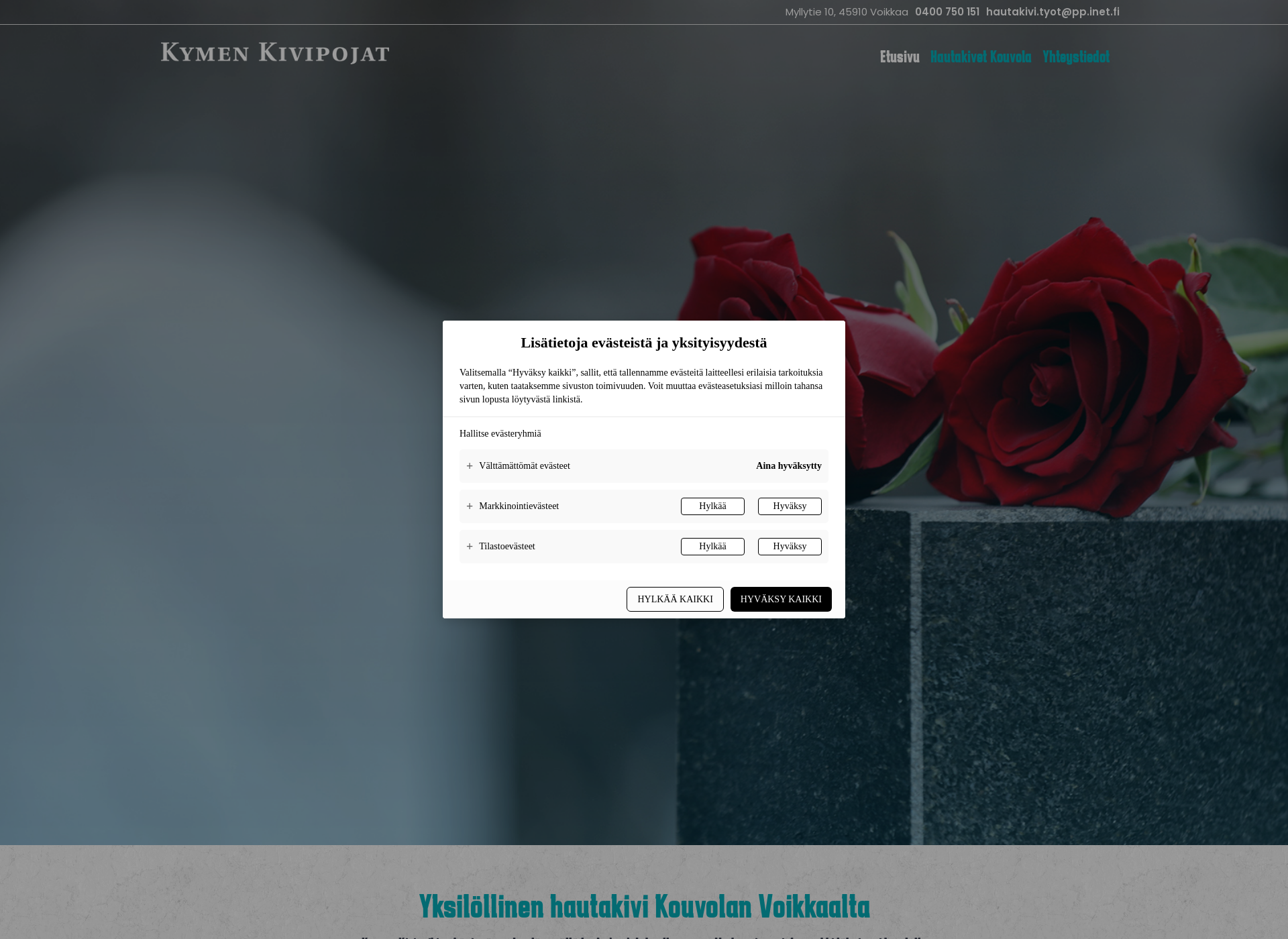 Screenshot for hautakivetkouvola.fi
