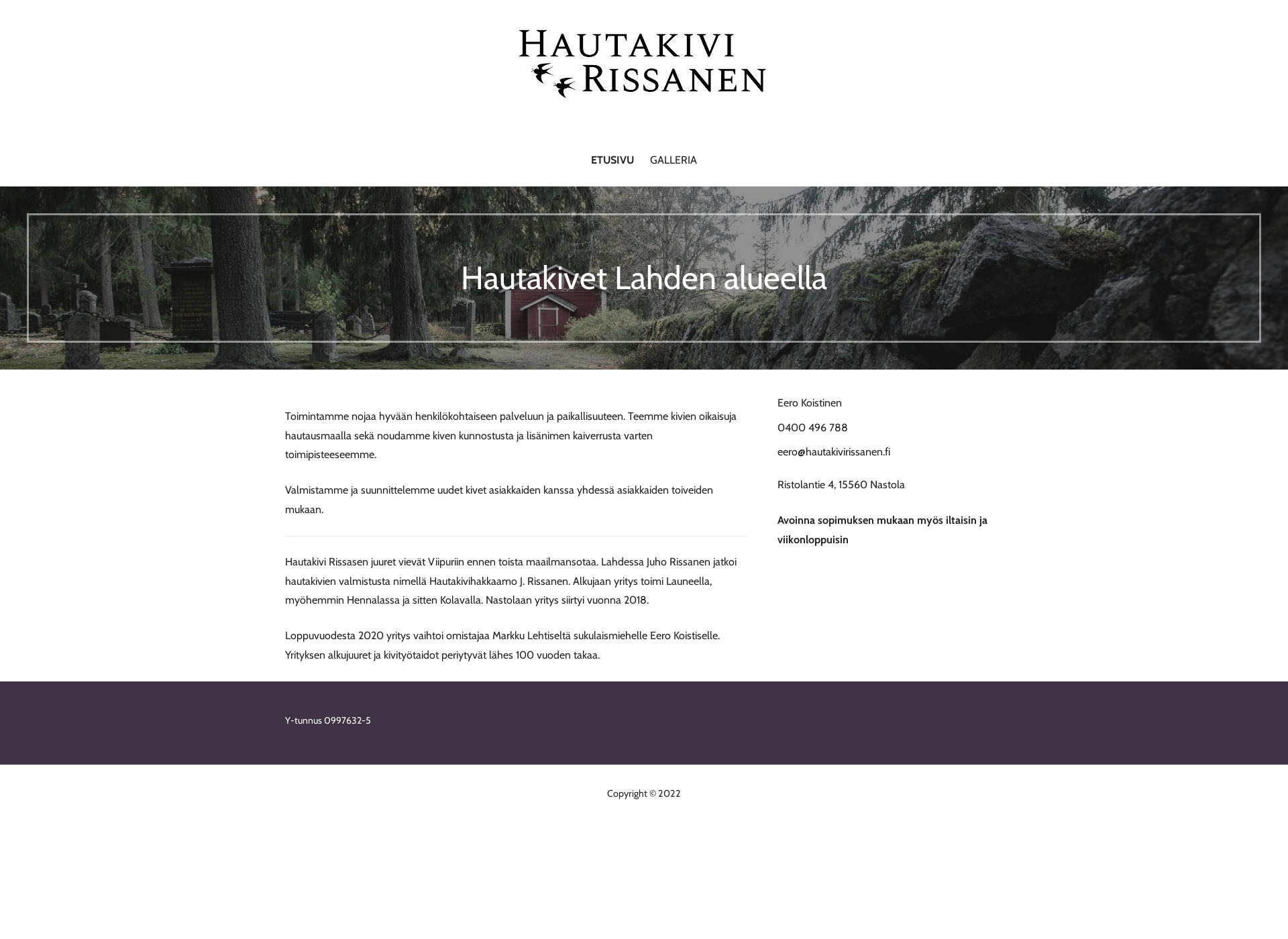 Screenshot for hautakivirissanen.fi