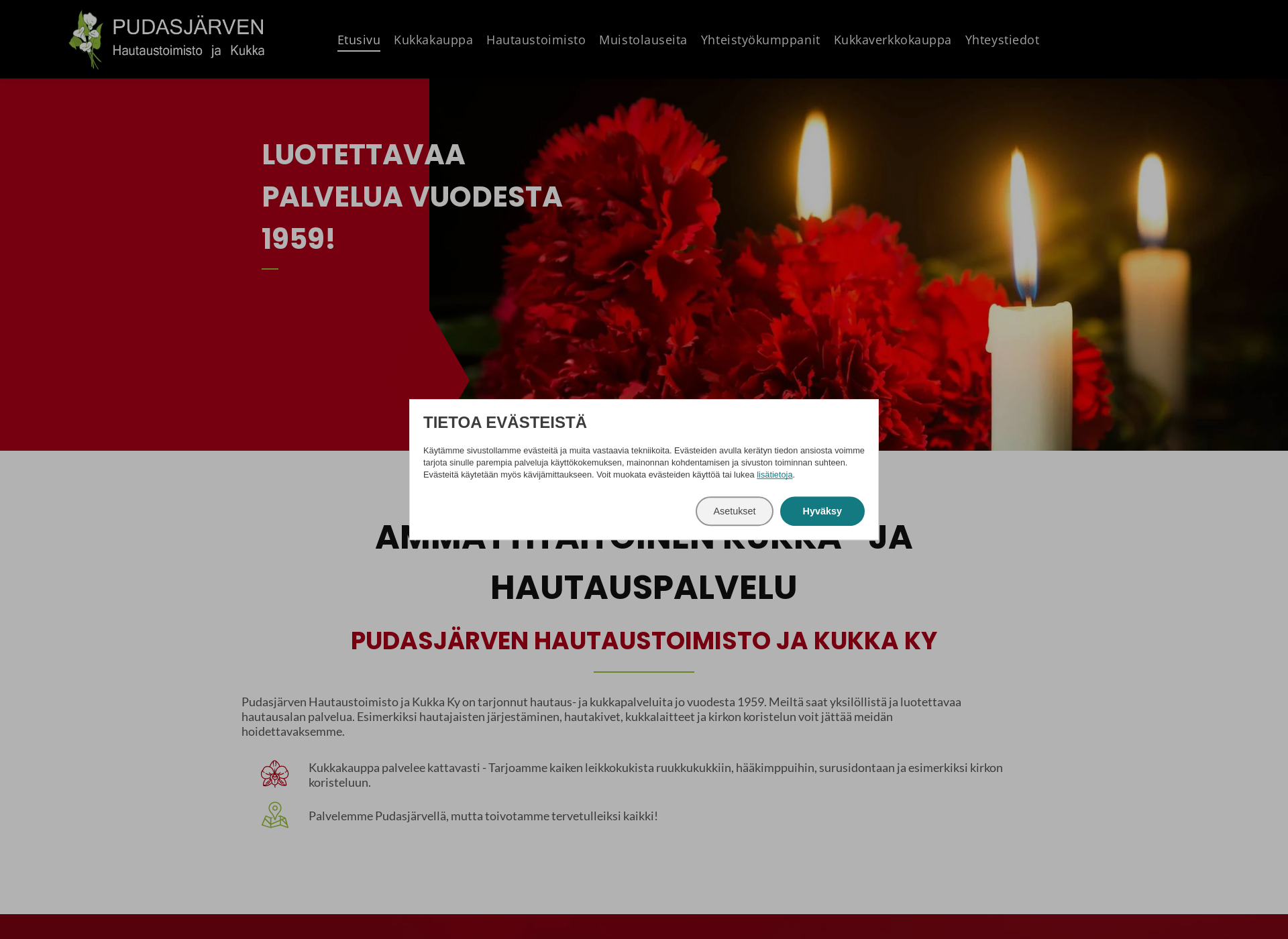 Screenshot for hautausjakukkapihlaja.fi