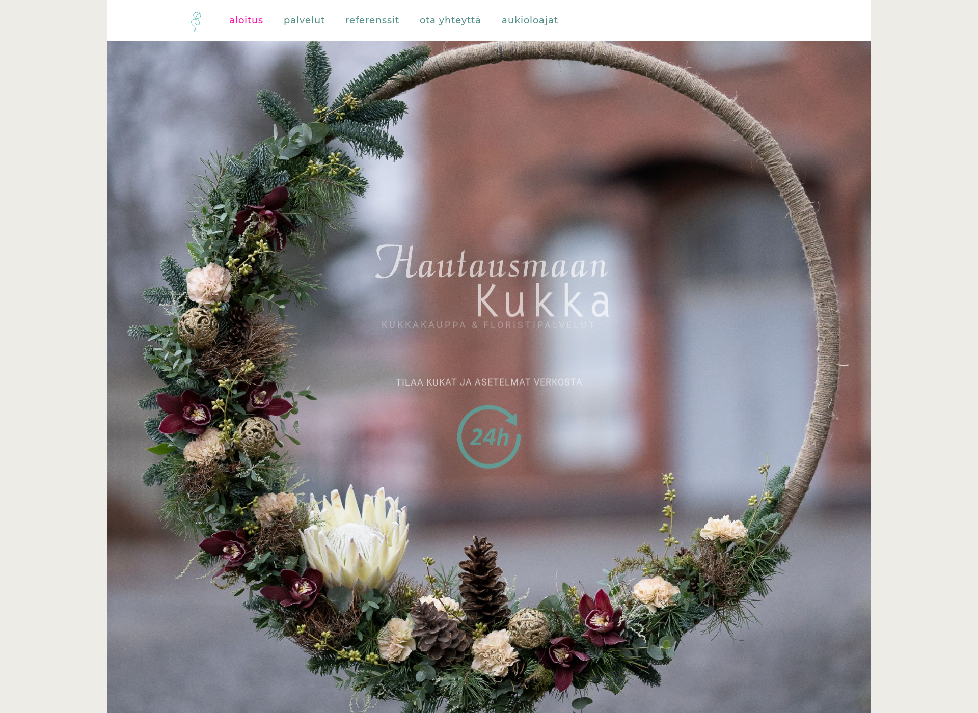 Skärmdump för hautausmaankukka.fi