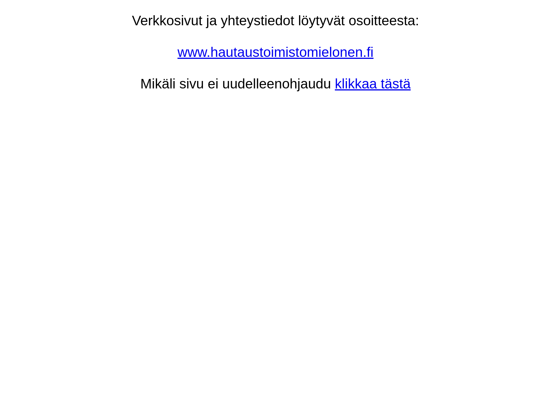 Screenshot for hautausmantyharju.fi