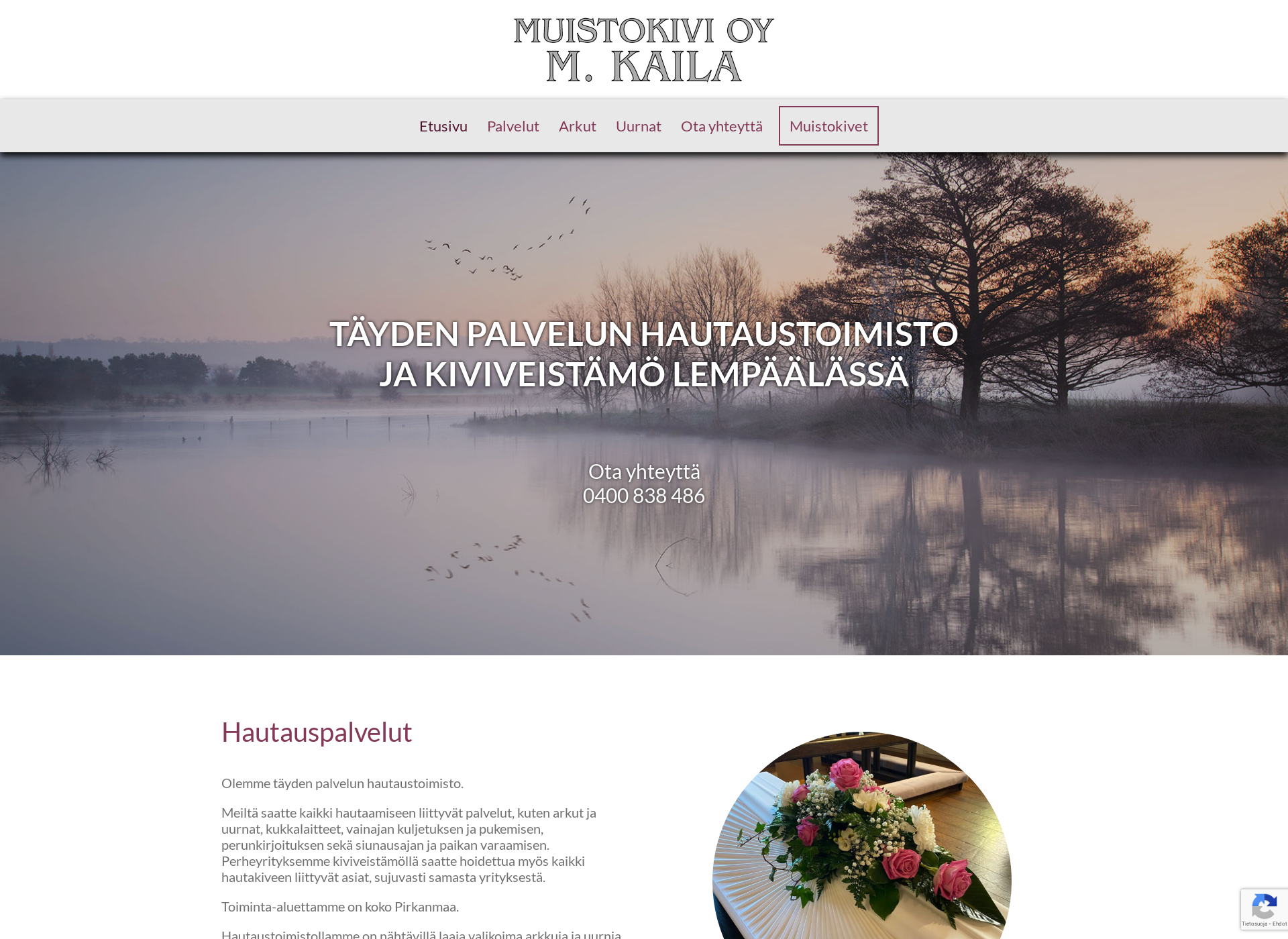 Screenshot for hautauspalvelulempäälä.fi