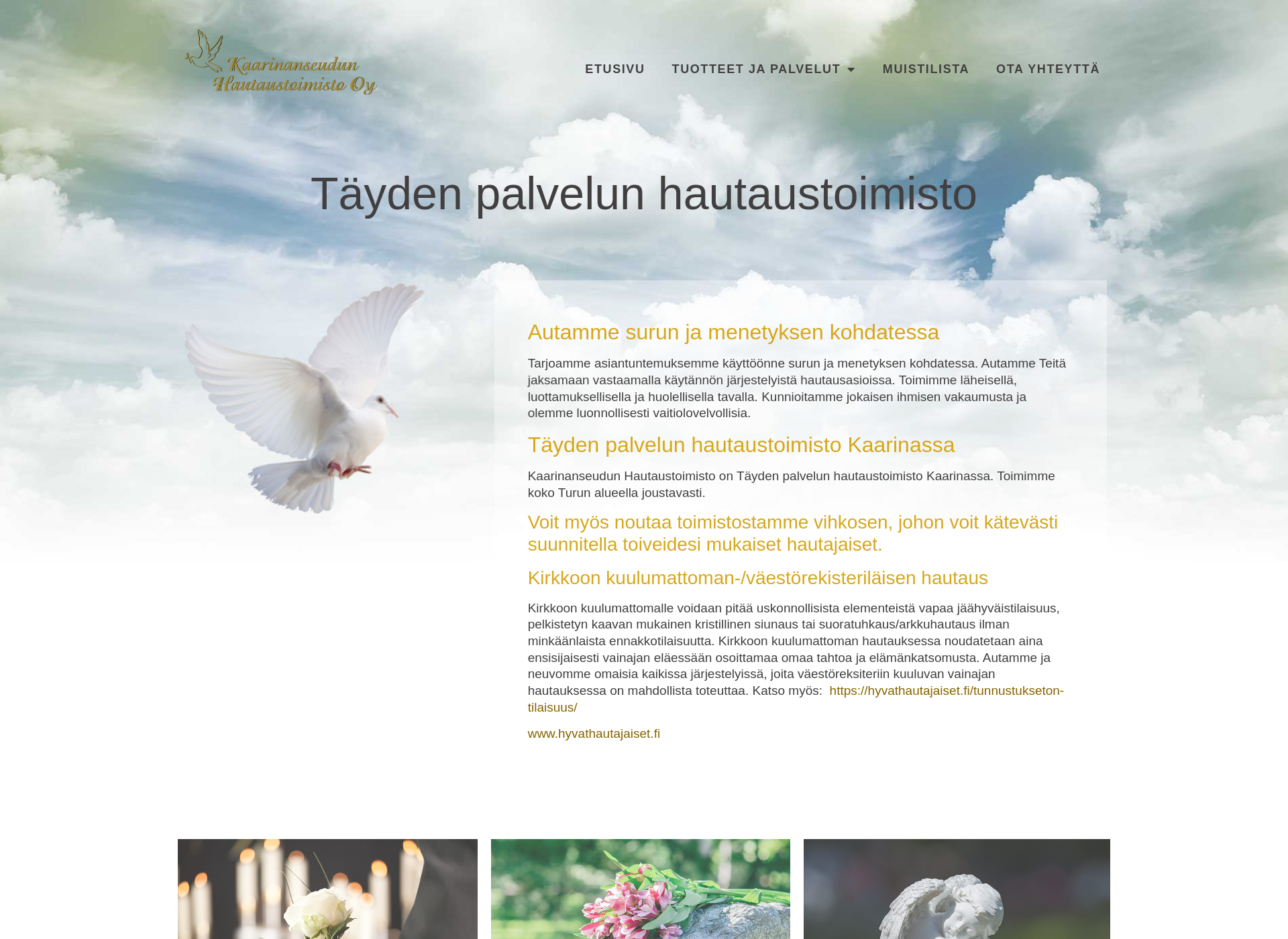 Screenshot for hautauspalvelulieto.fi