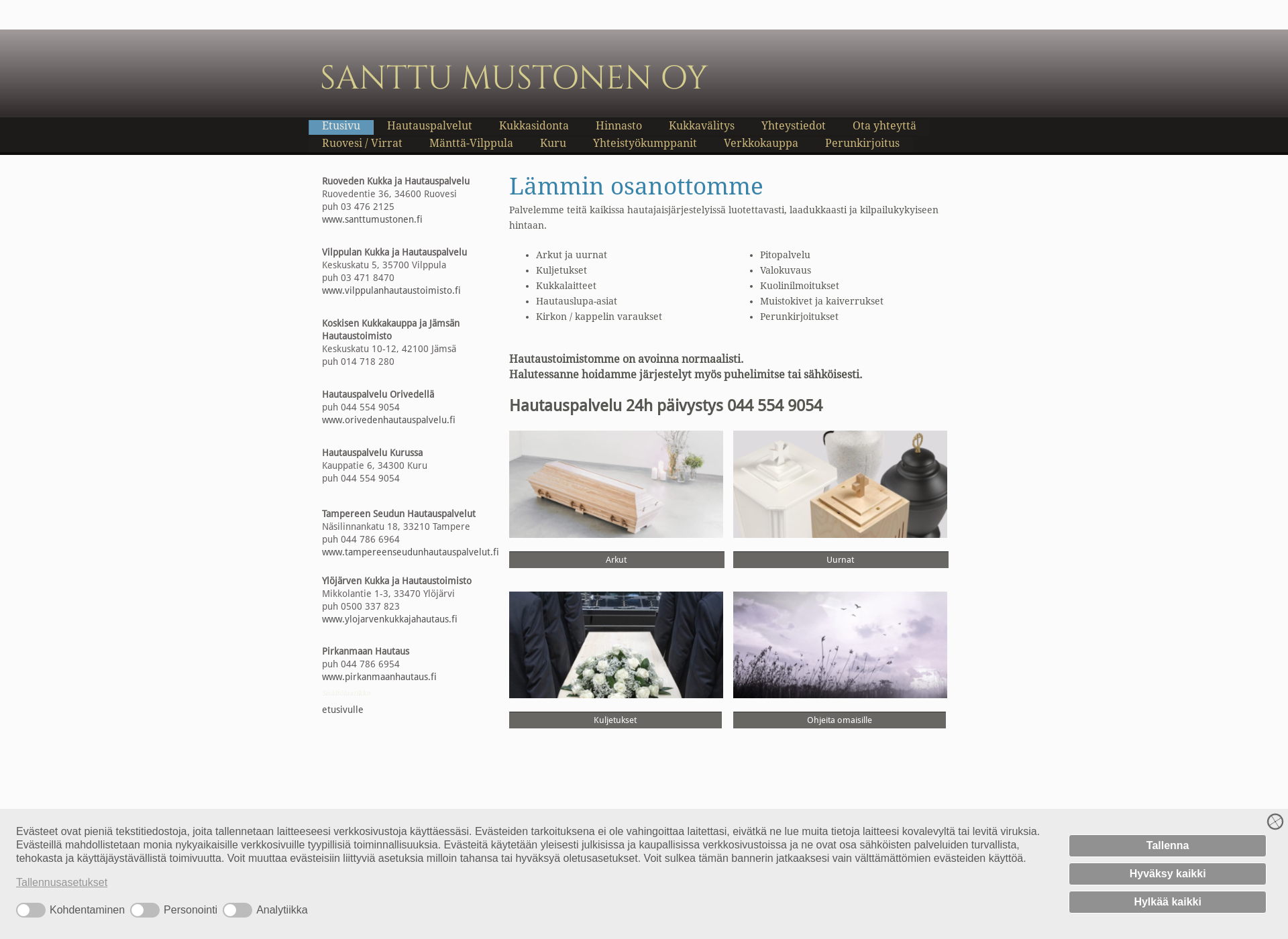 Screenshot for hautauspalvelumeilahti.fi