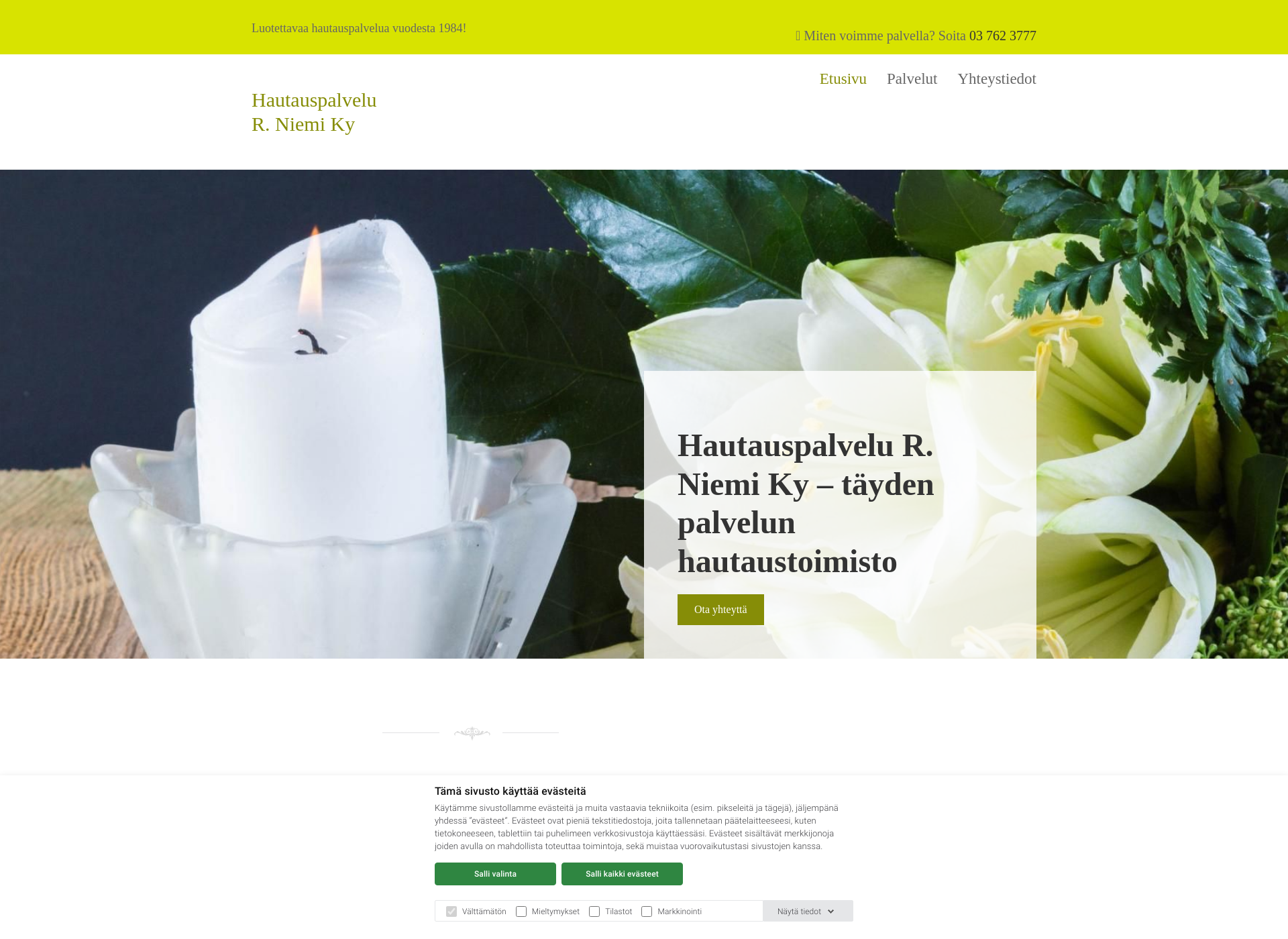 Screenshot for hautauspalveluniemi.fi