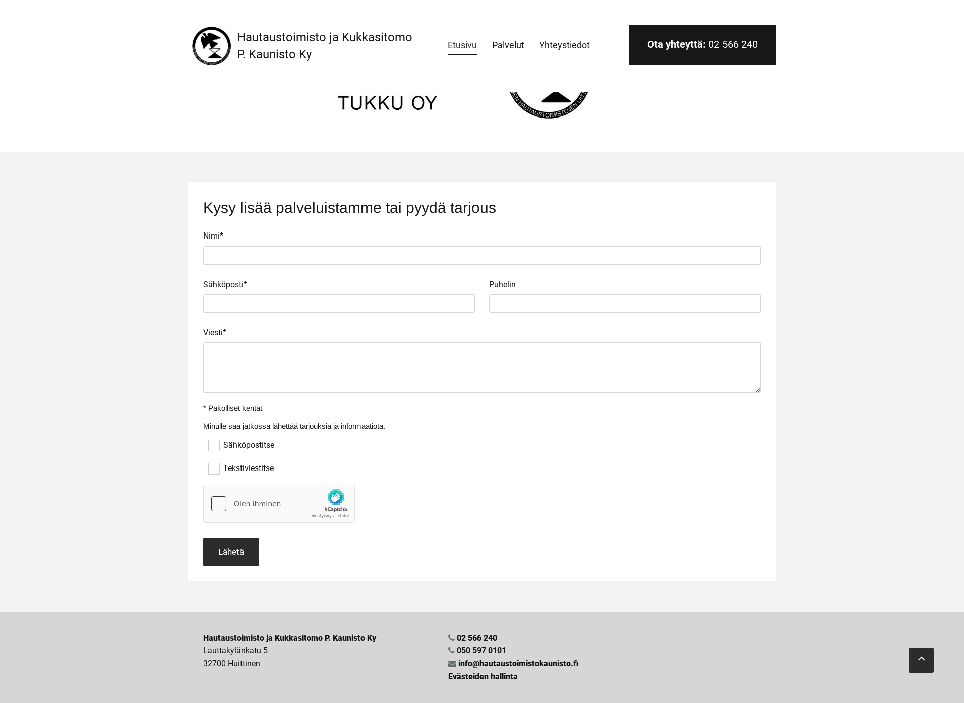 Skärmdump för hautaustoimistokaunisto.fi