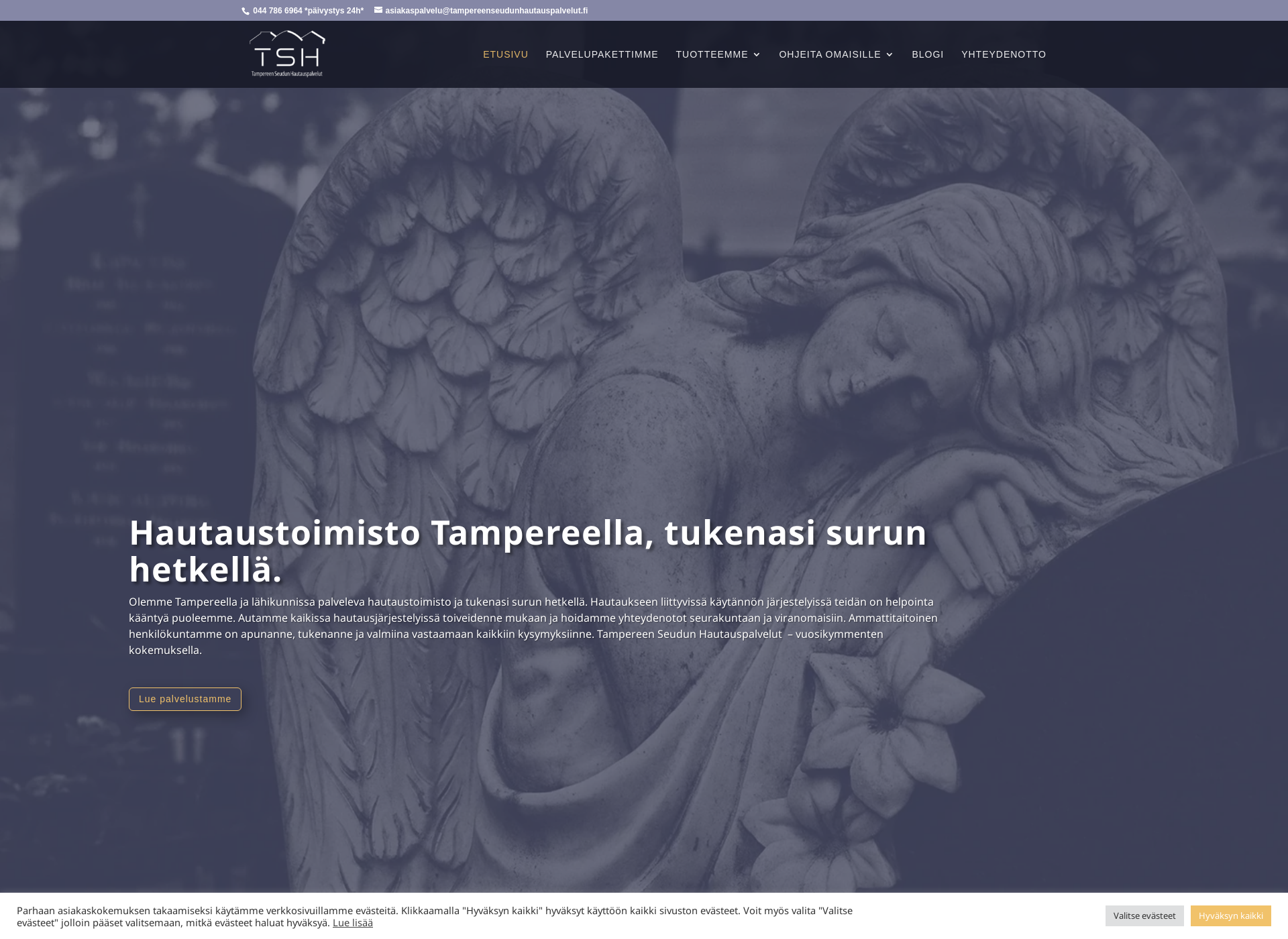 Screenshot for hautaustoimistolielahti.fi