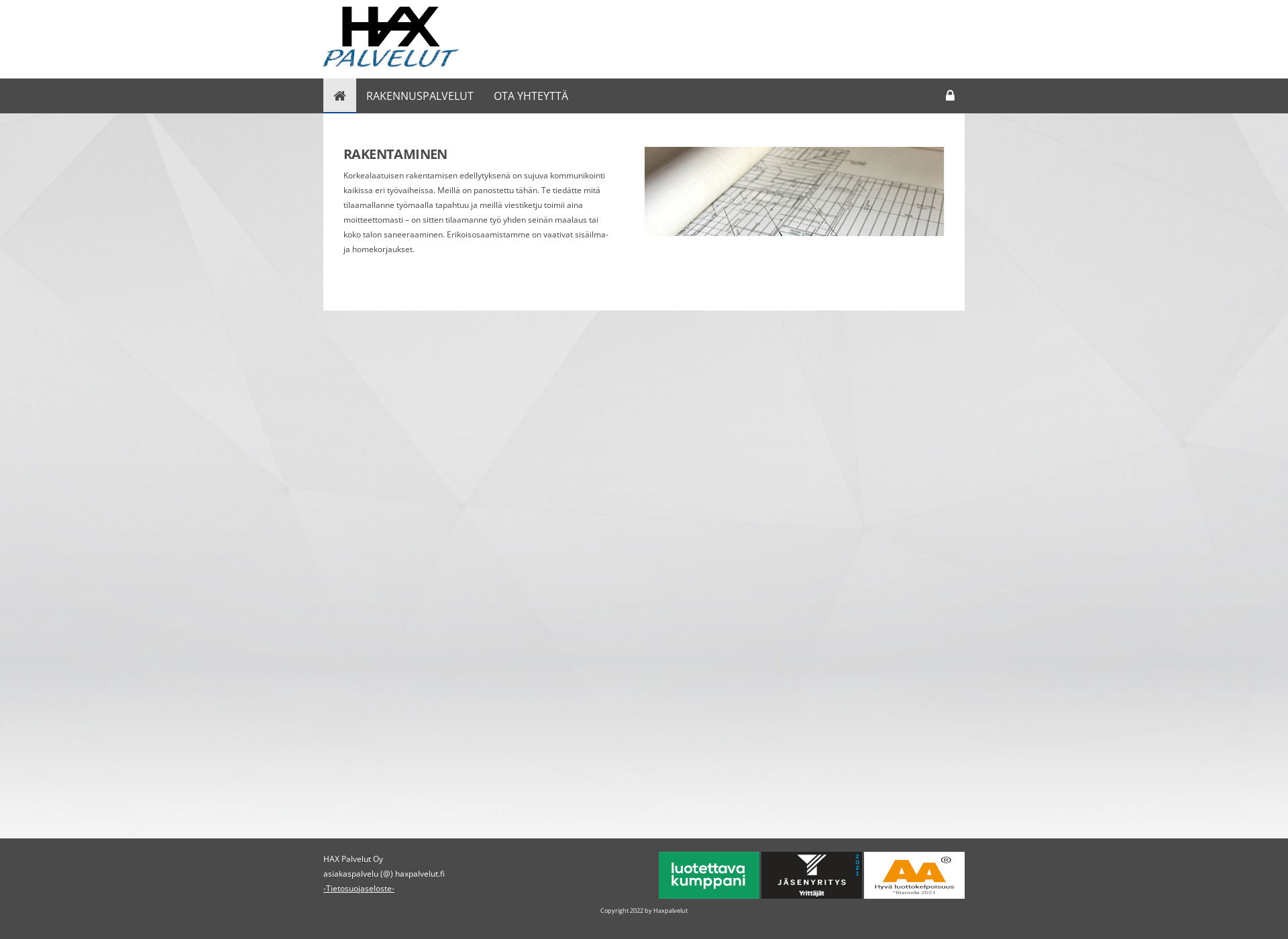 Screenshot for haxpalvelut.fi