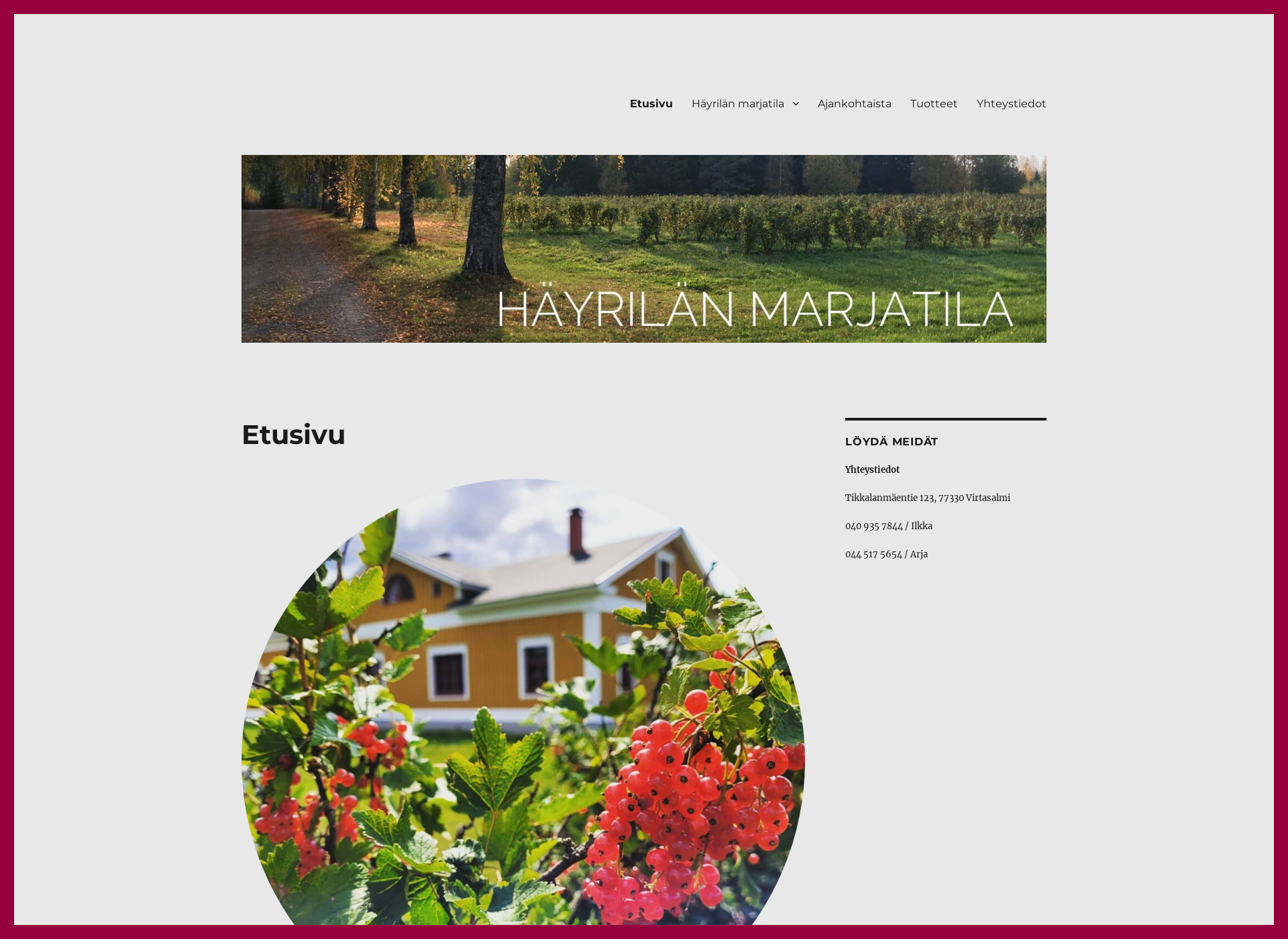 Screenshot for hayrilanmarjatila.fi
