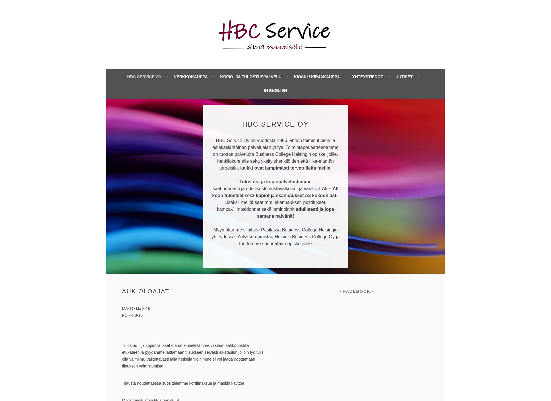 Screenshot for hbcservice.fi