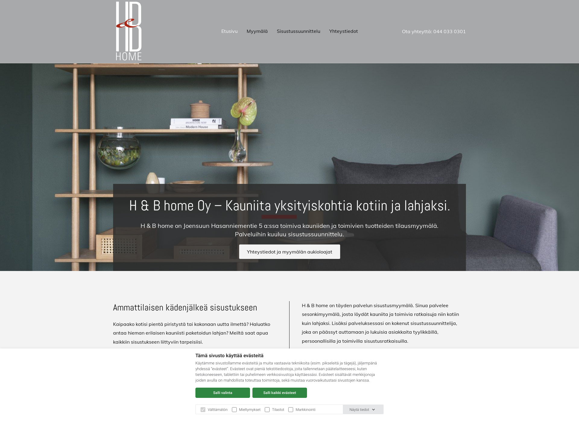 Skärmdump för hbhome.fi